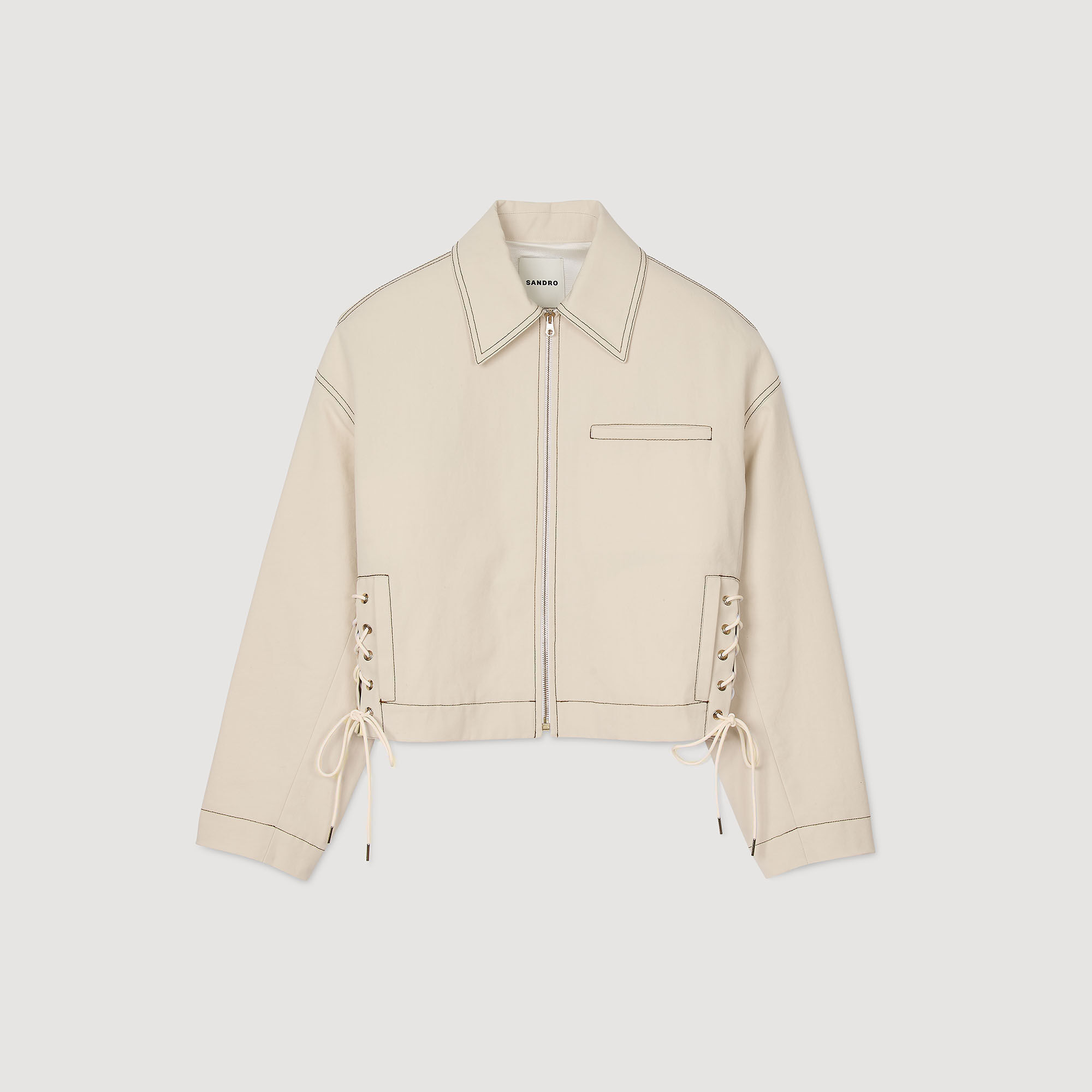 Denim lace-up jacket