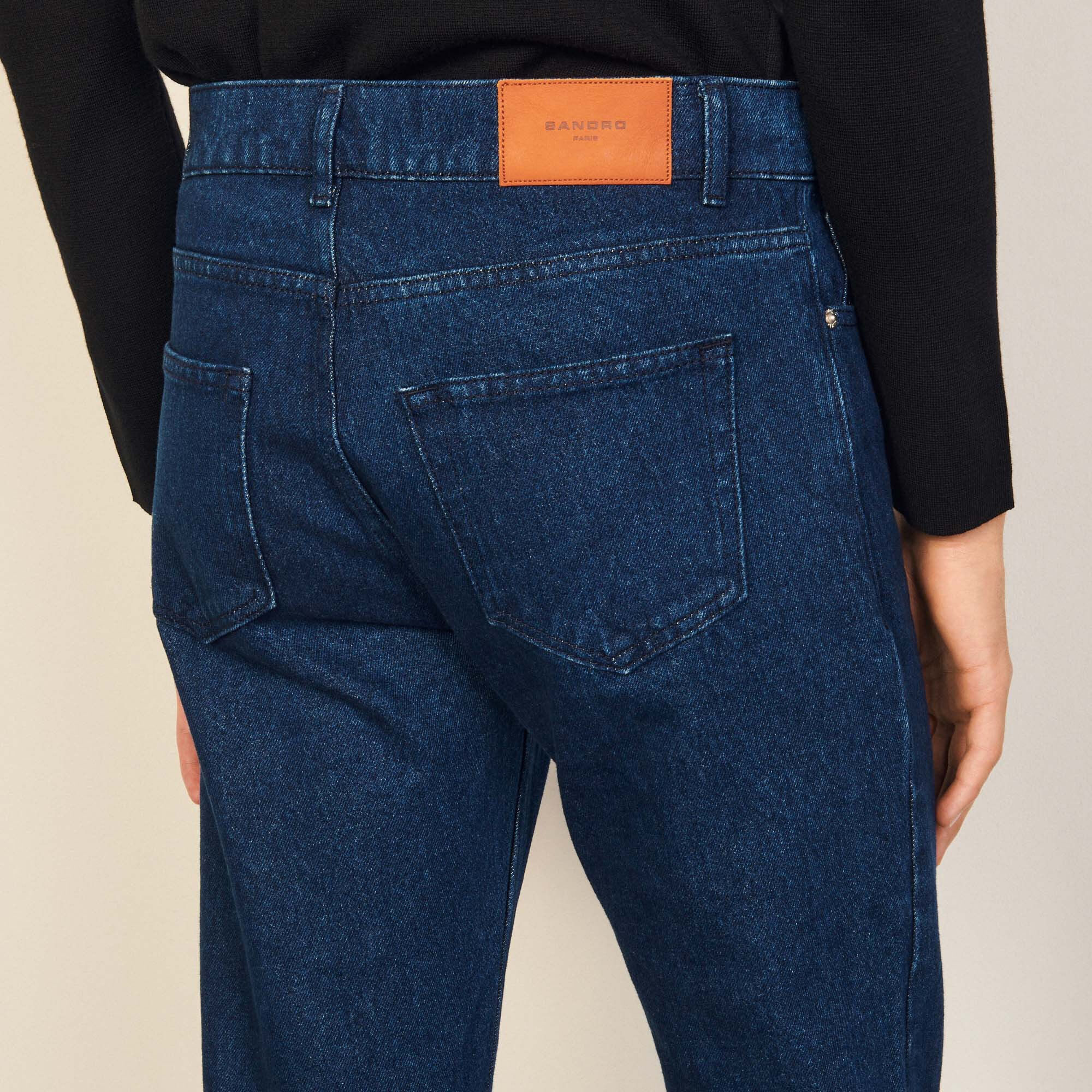 Raw denim cotton jeans