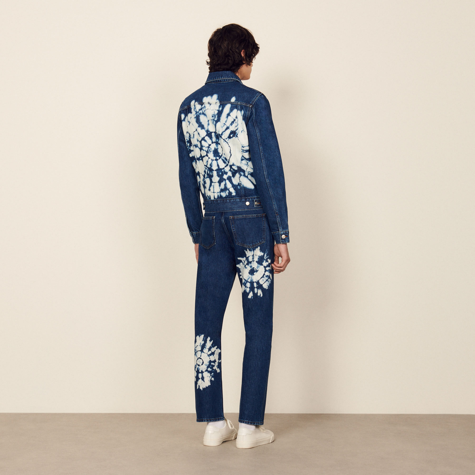 Denim jacket with tie-dye back