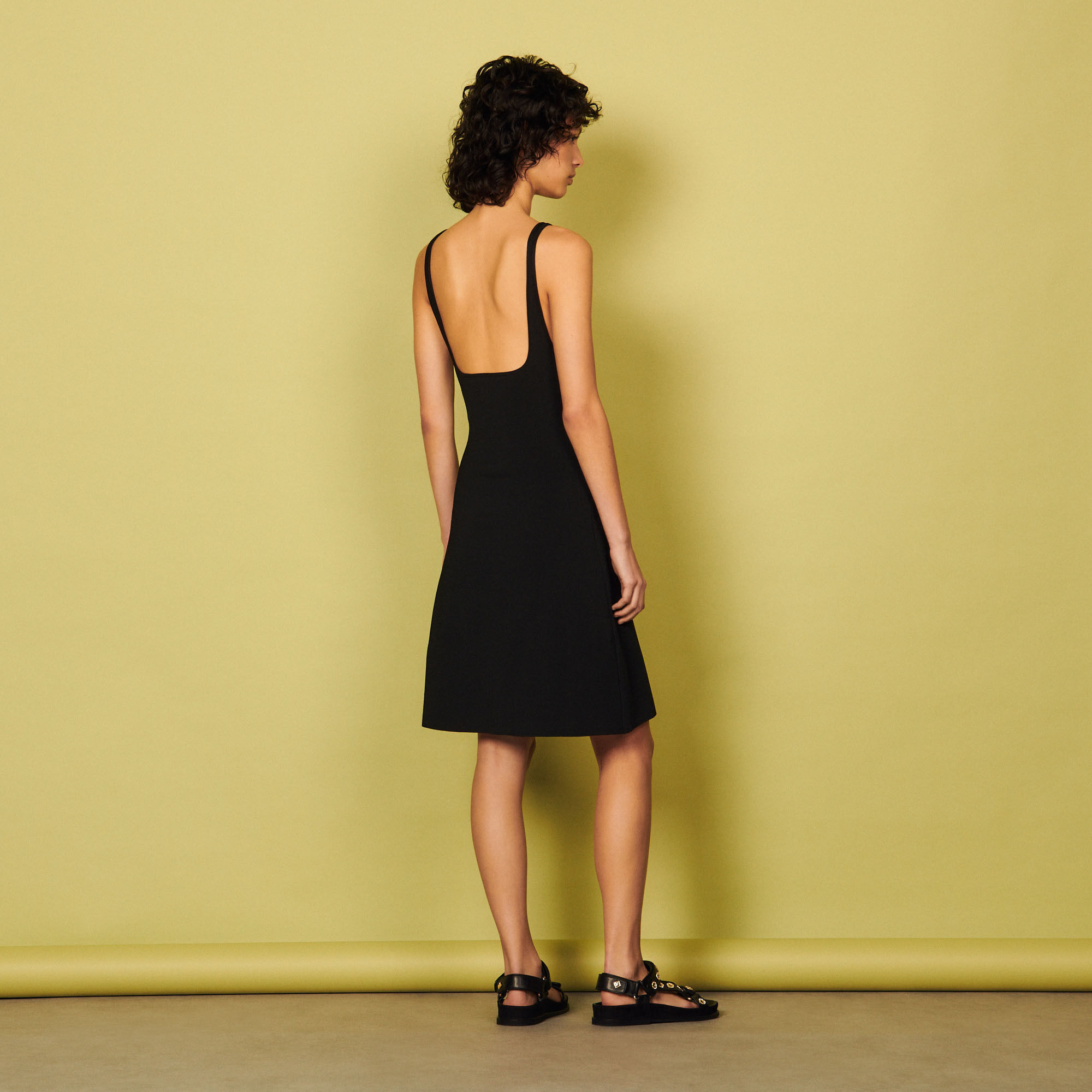Dress with woven neckline