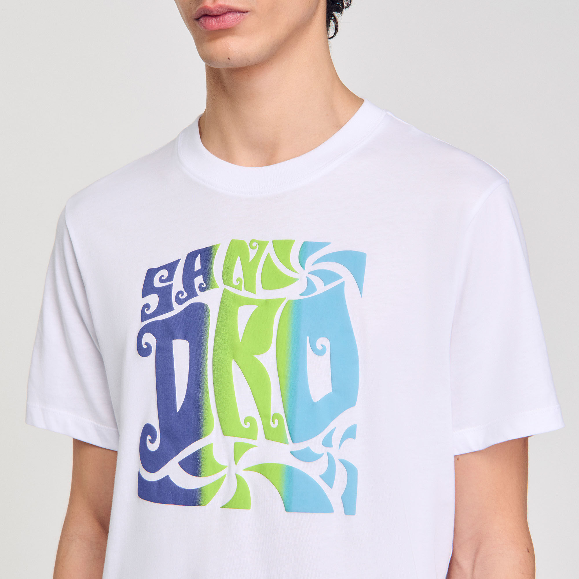 Wave print cotton T-shirt