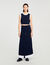 Long two-tone knit skirt