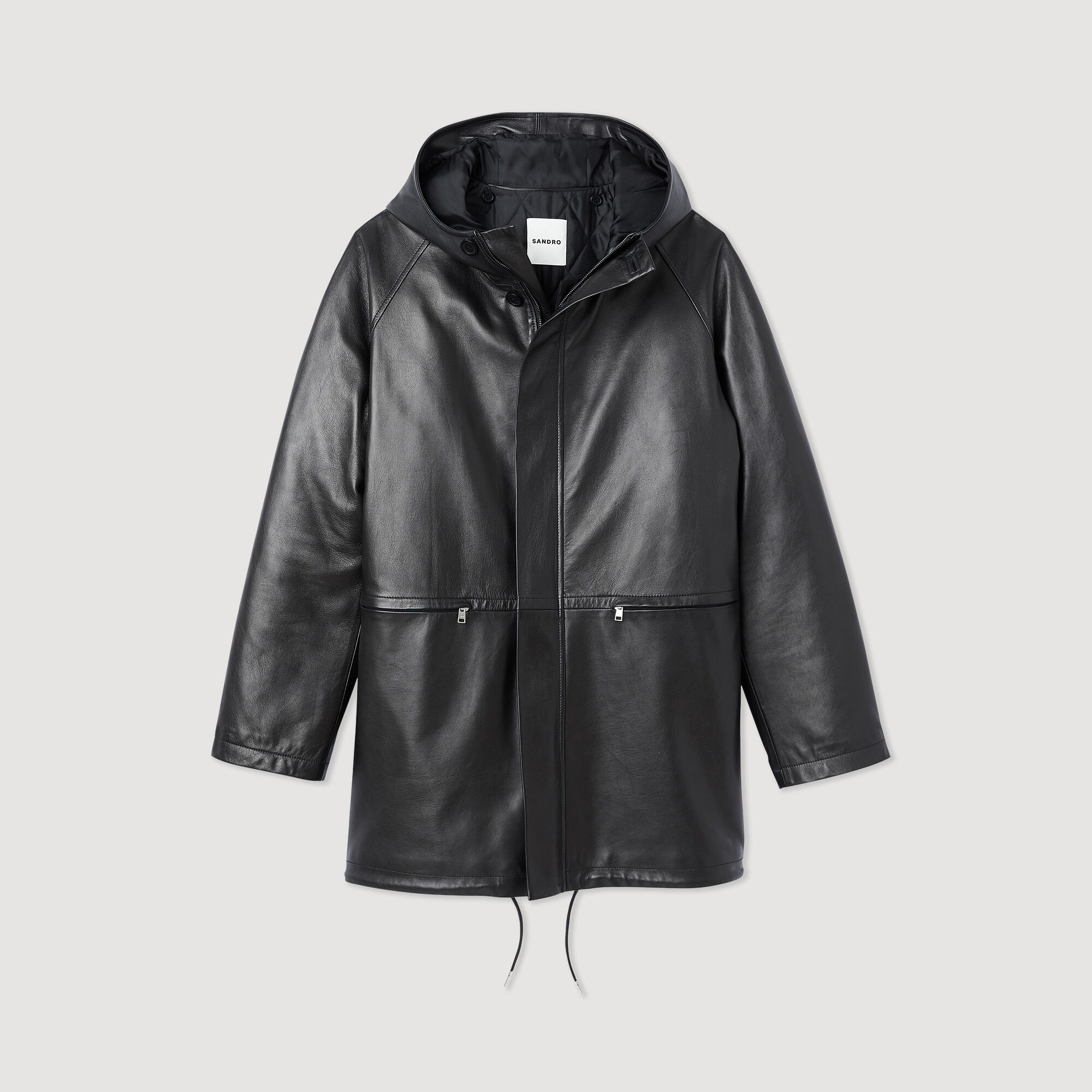 Lambskin leather parka