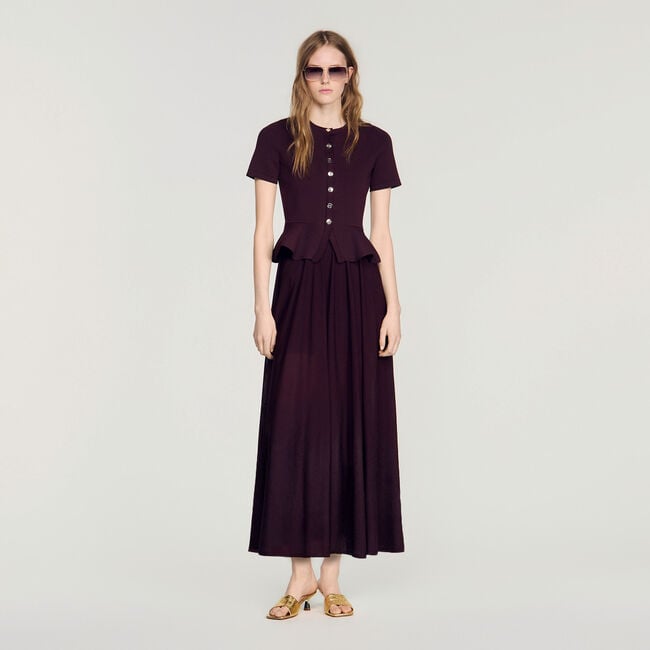 Knit maxi dress with peplum - Women | Sandro