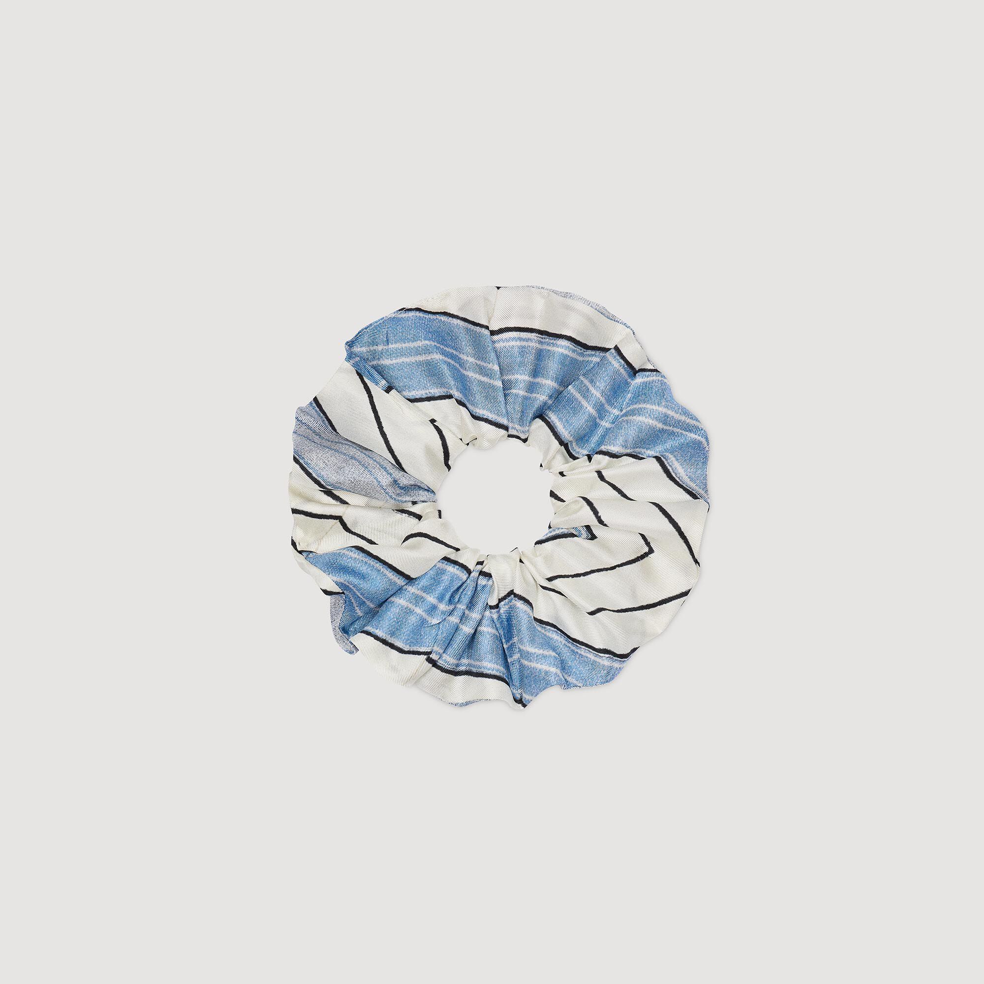 Striped silk scrunchie