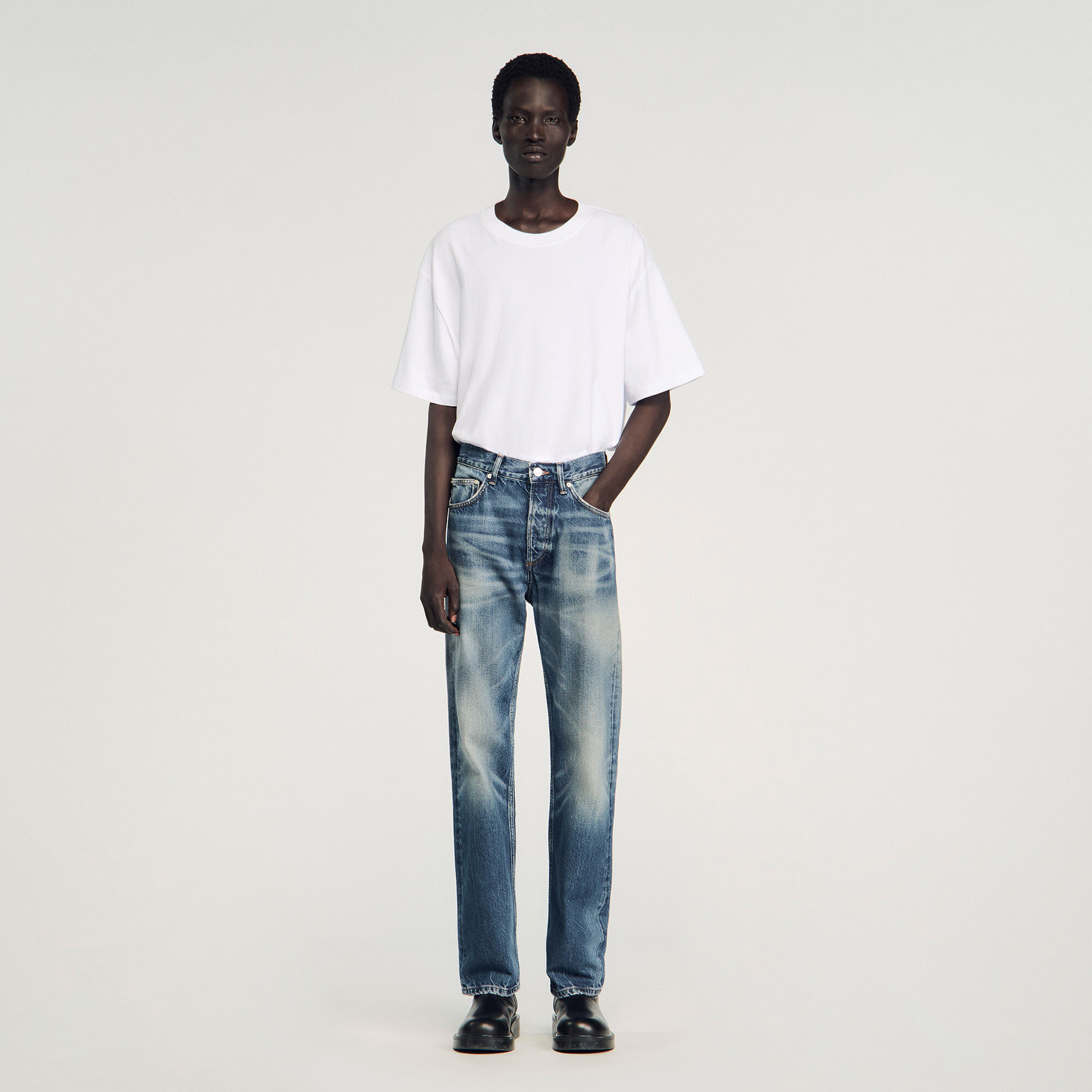 Regular faded jeans