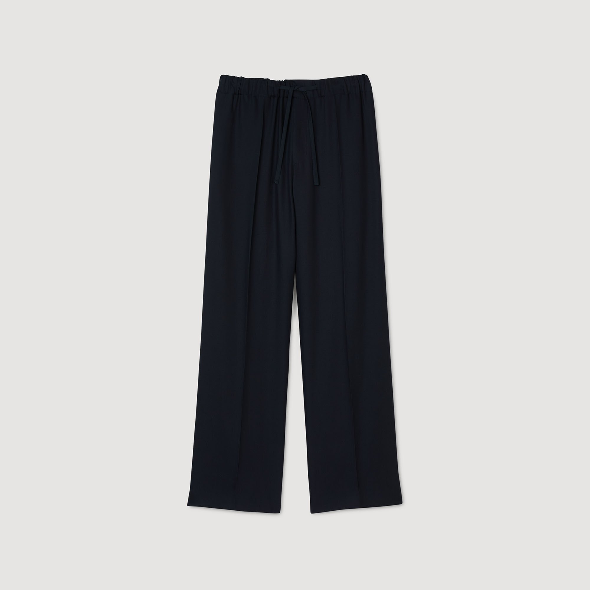 Elasticated wide-leg trousers