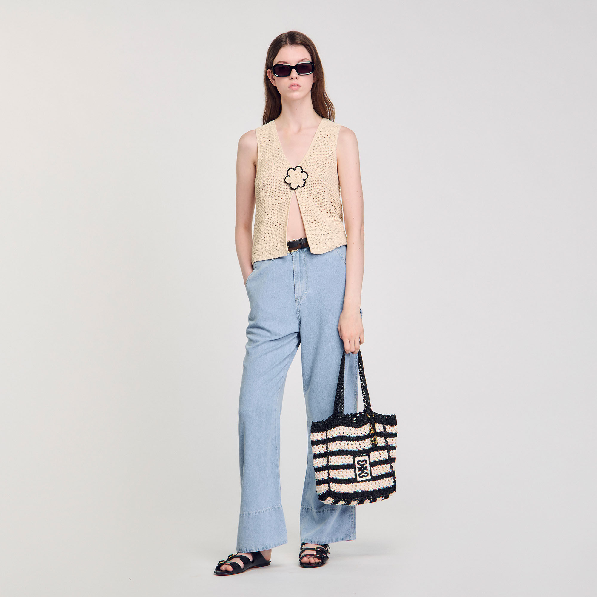 Two-tone crochet bag