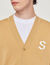Wool cardigan with S patch