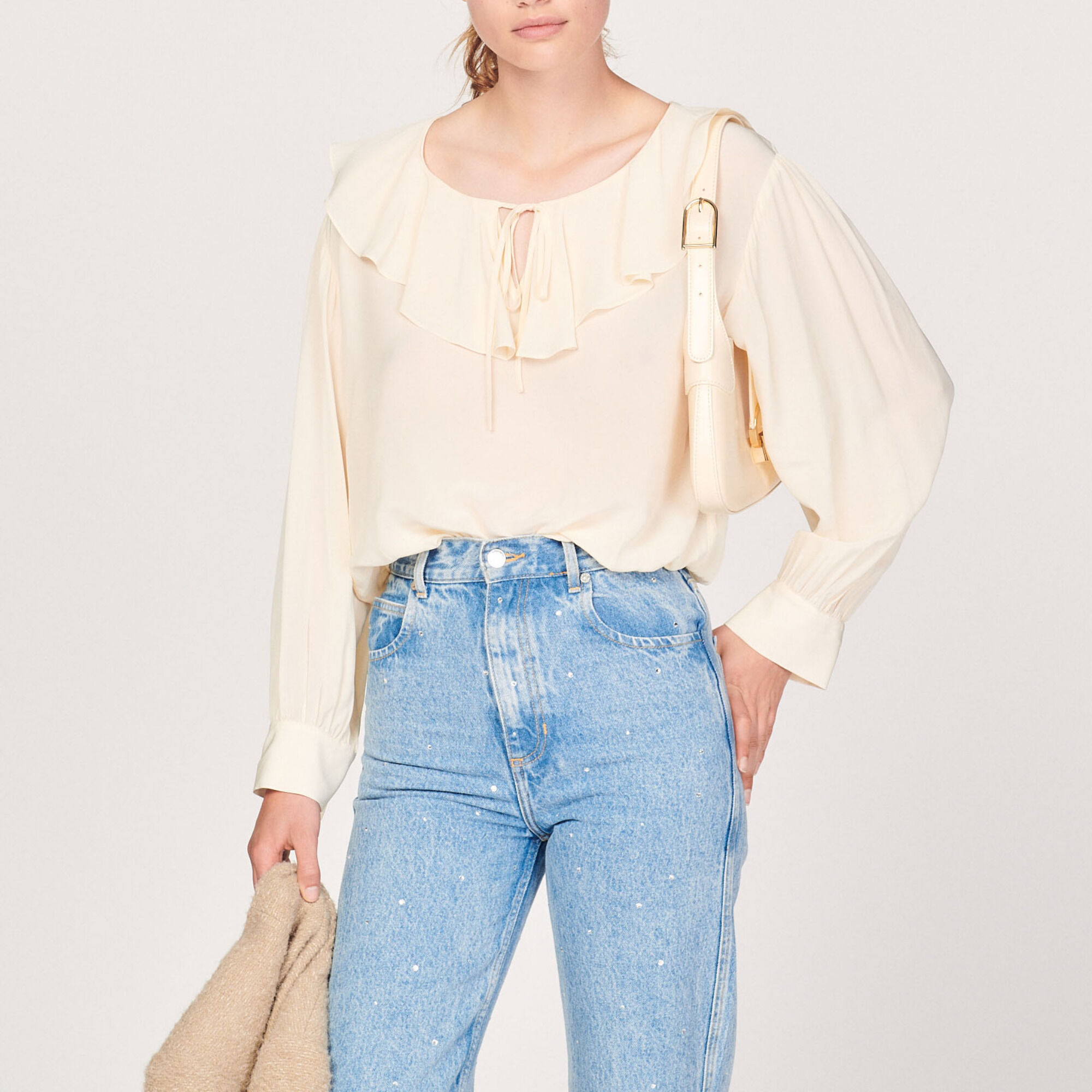 Flowing ruffled blouse