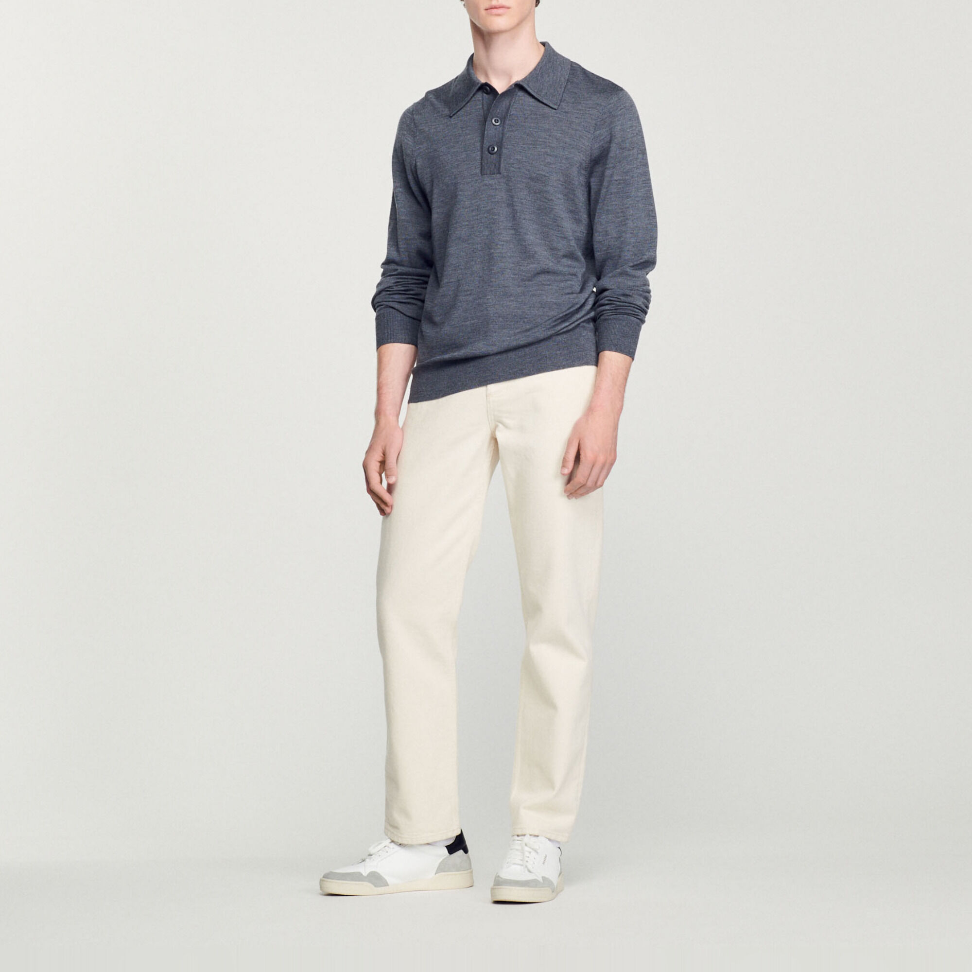 Merino wool polo shirt