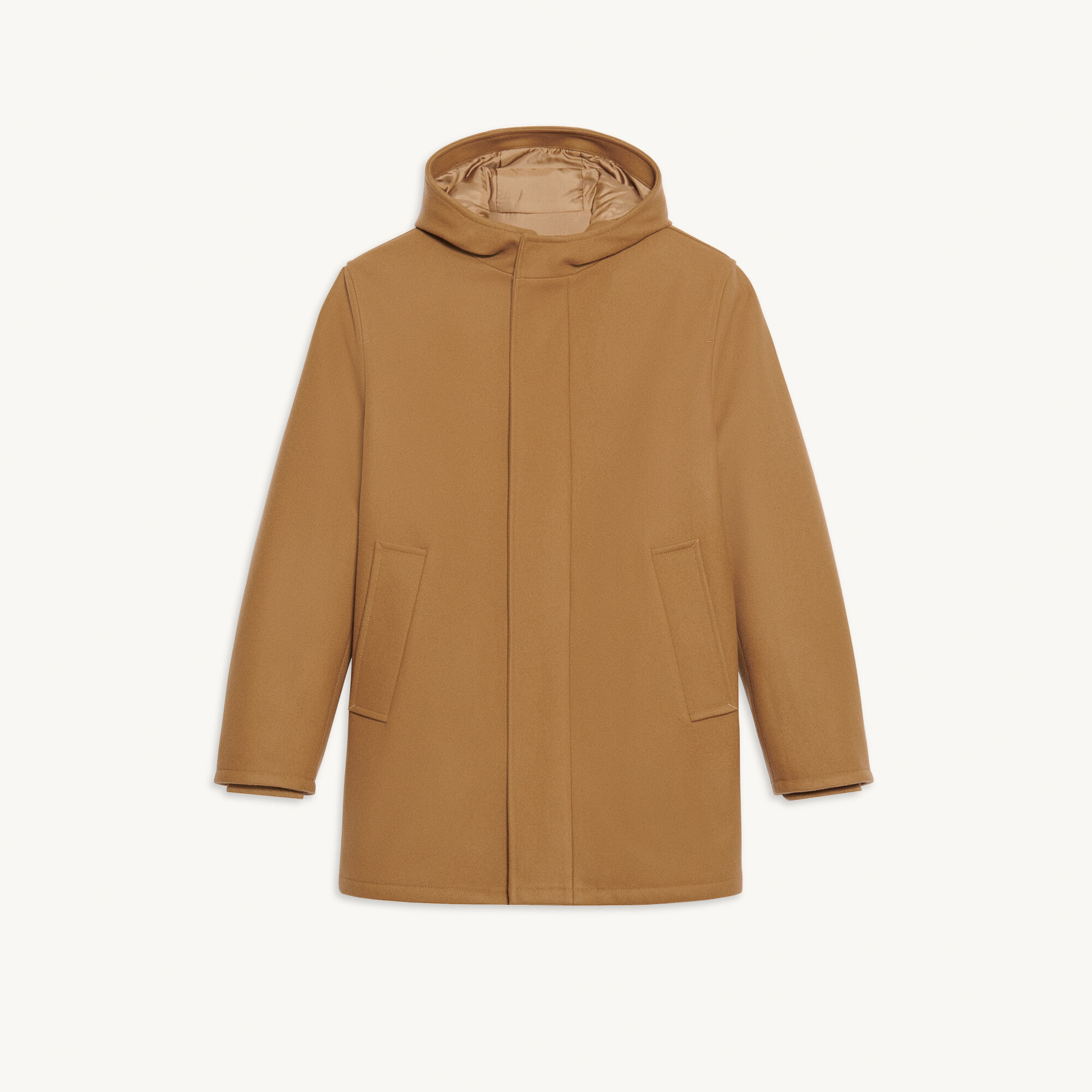 Wool and cashmere blend hooded parka
