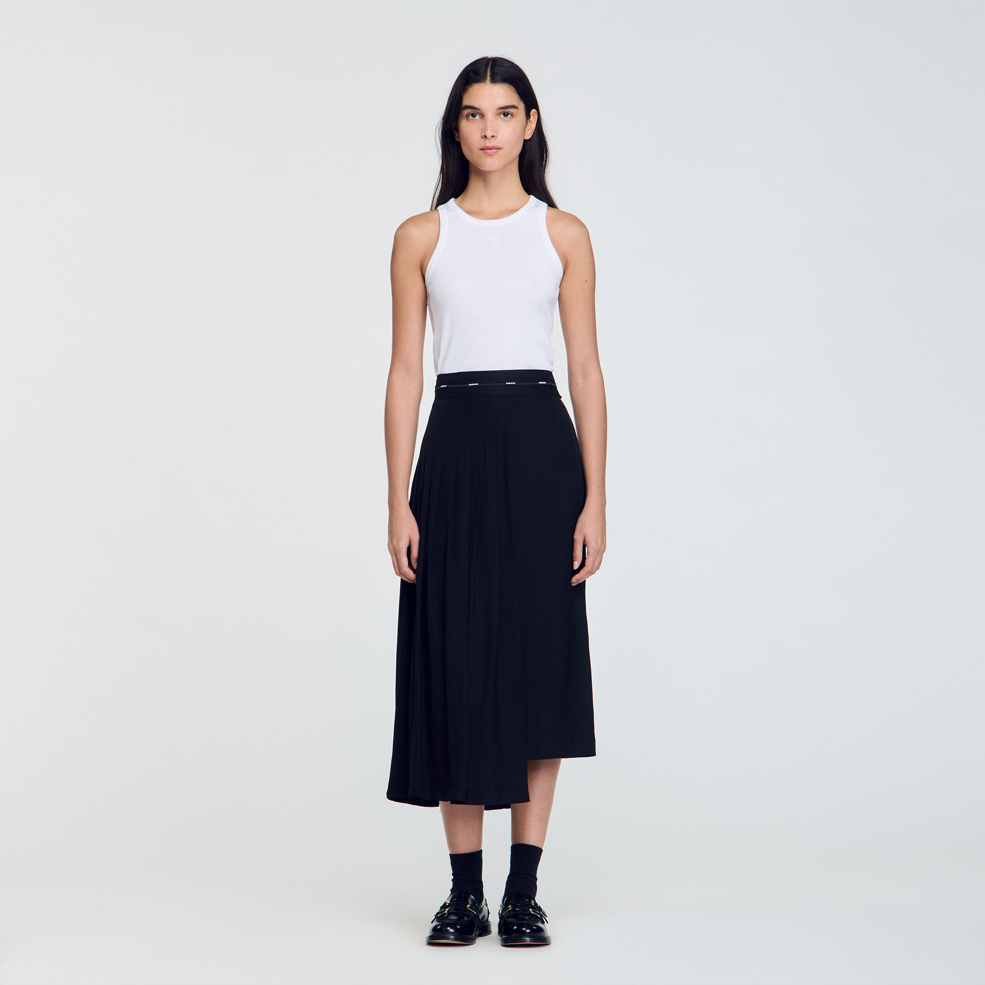 Long asymmetrical skirt