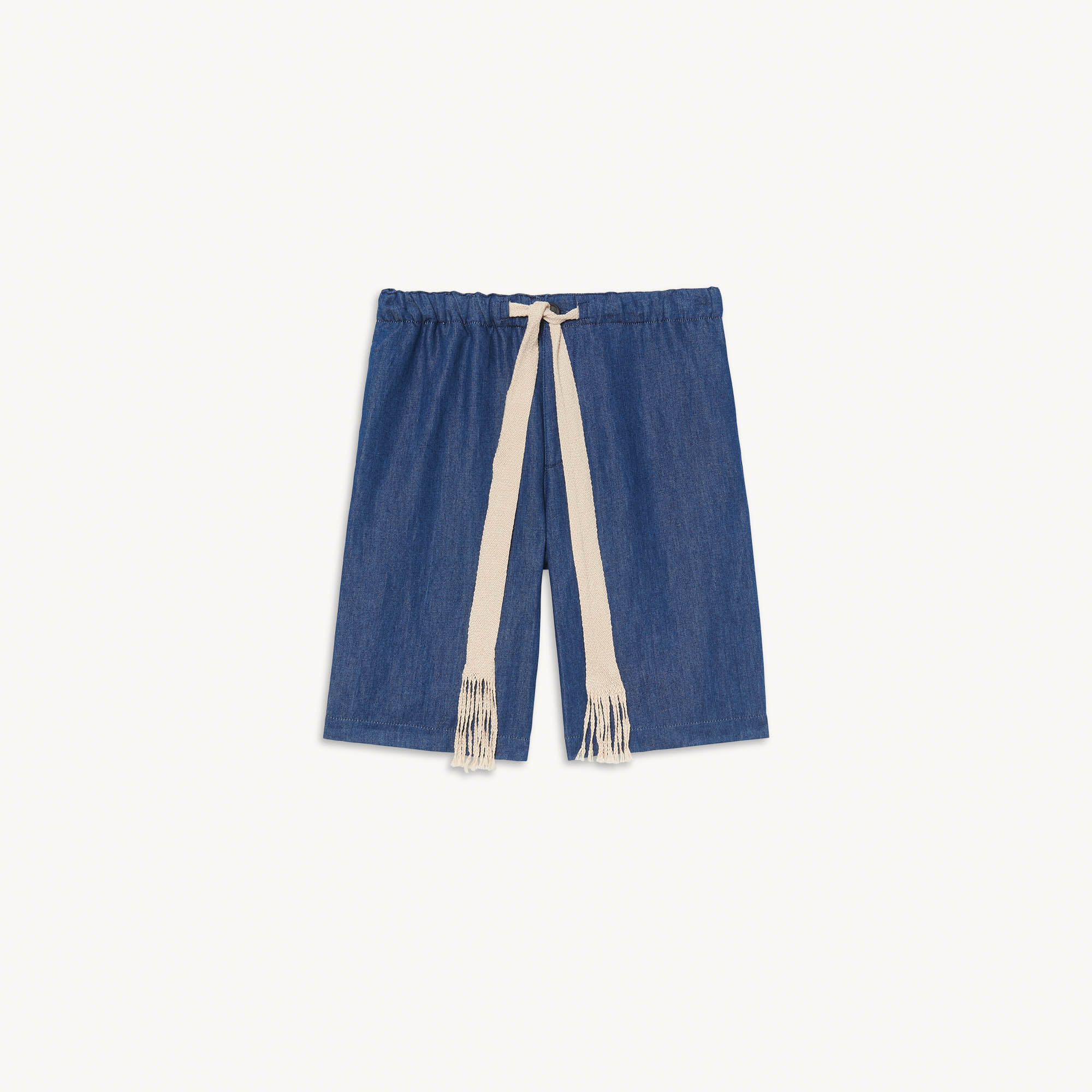 Wide chambray Bermuda shorts