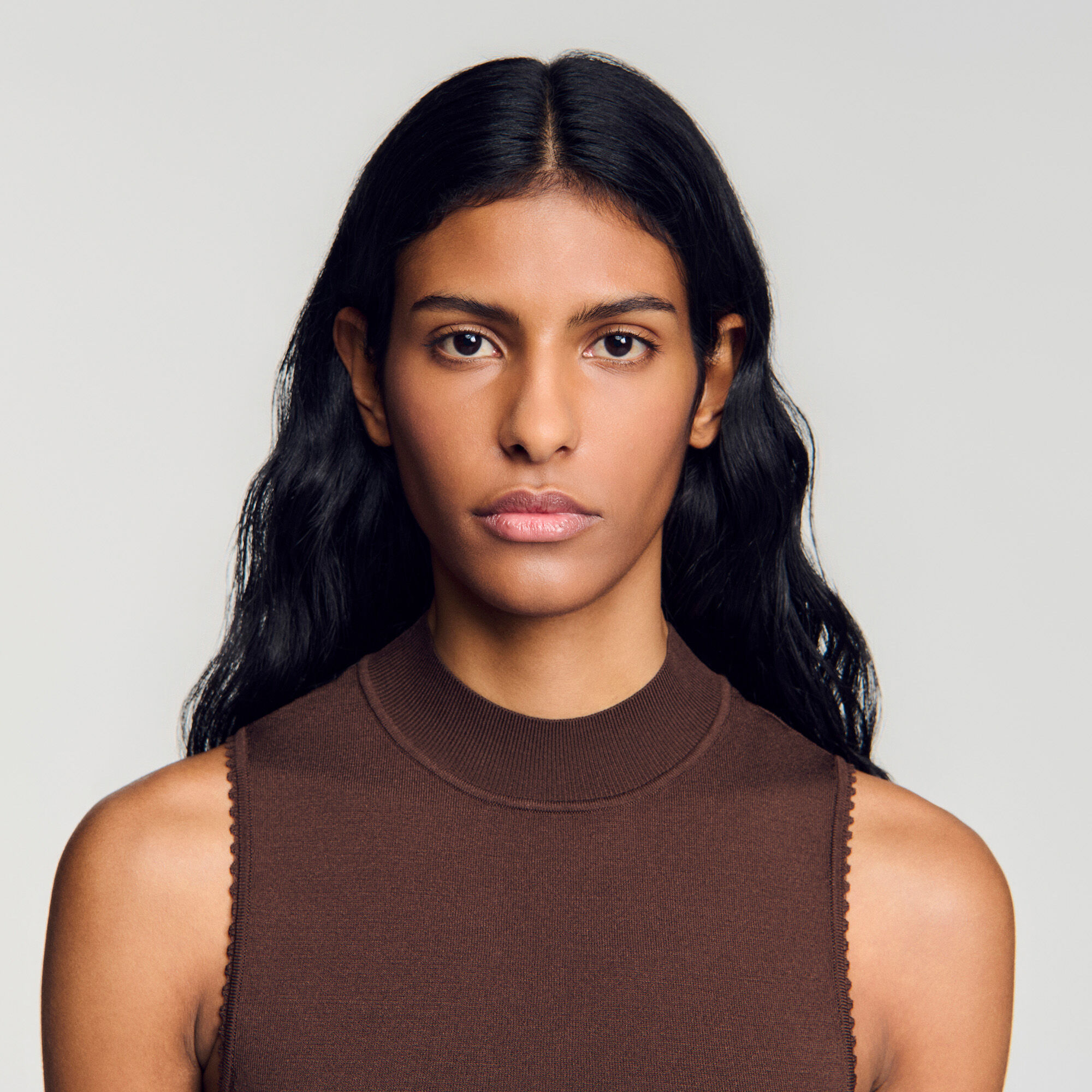 Cropped sheer effect jumper