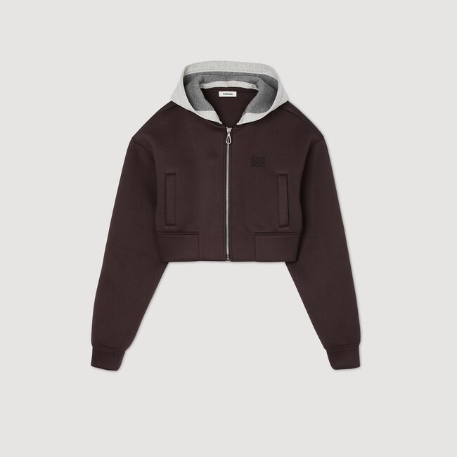 Hooded sweatshirt jacket