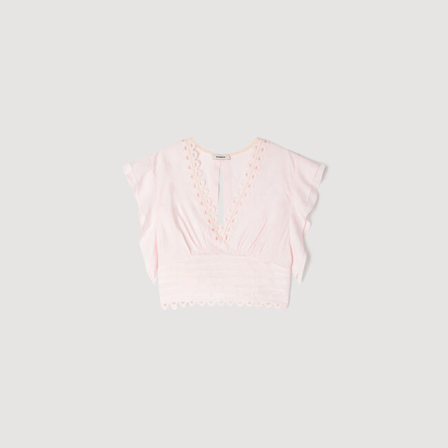 Floral jacquard crop top