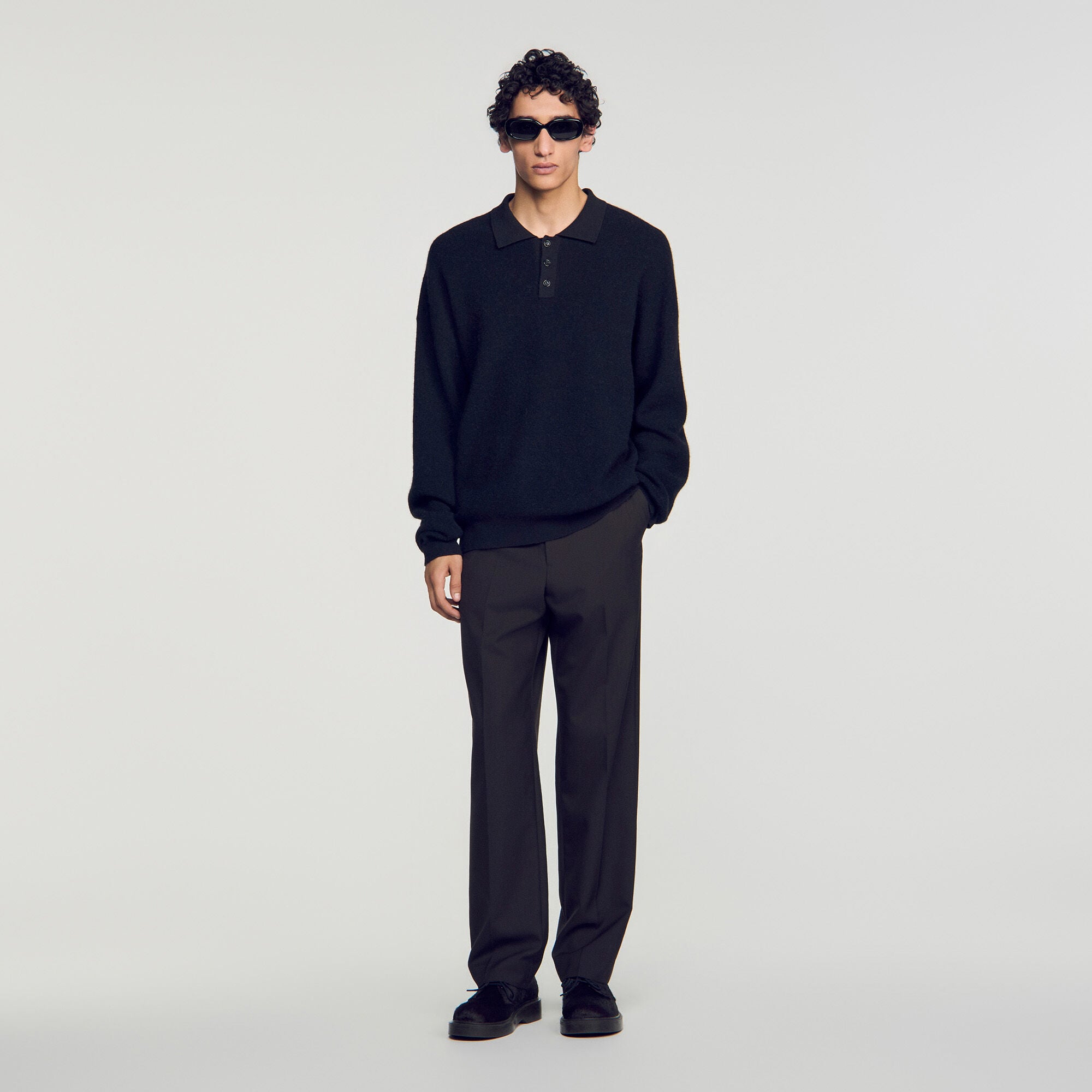 Ribbed alpaca polo shirt - Mixte | Sandro