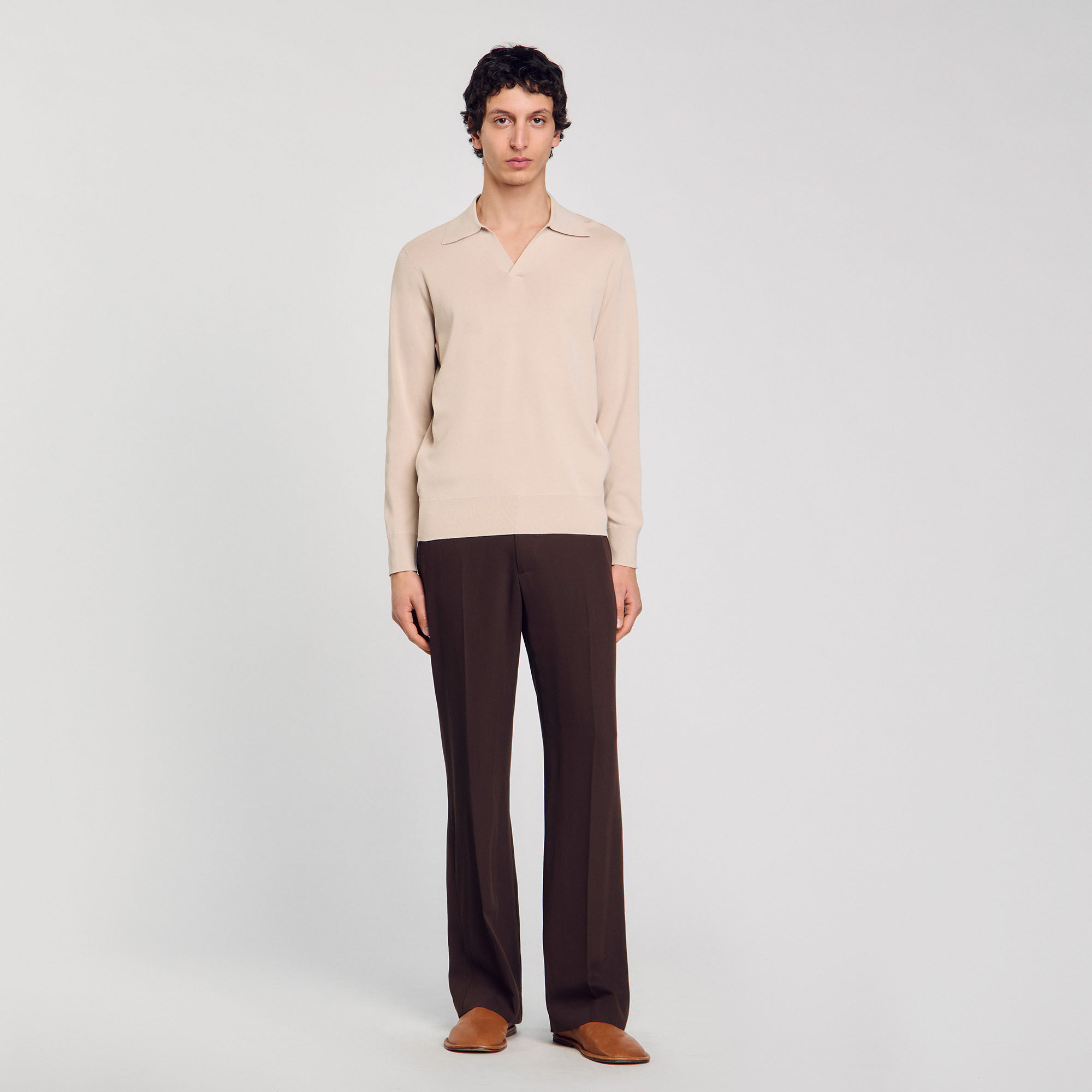 Knit polo shirt