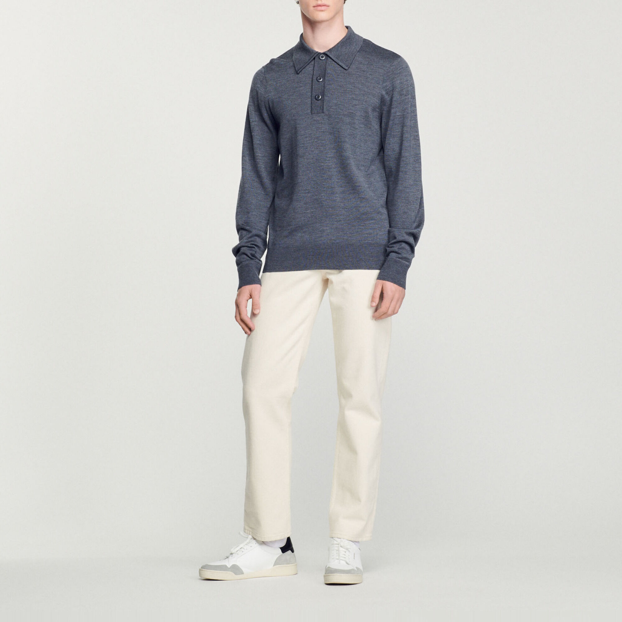 Merino wool polo shirt