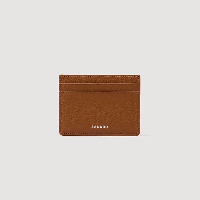 Grained leather cardholder