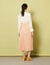 Printed pleated midi skirt