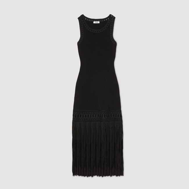 Fringed knit dress