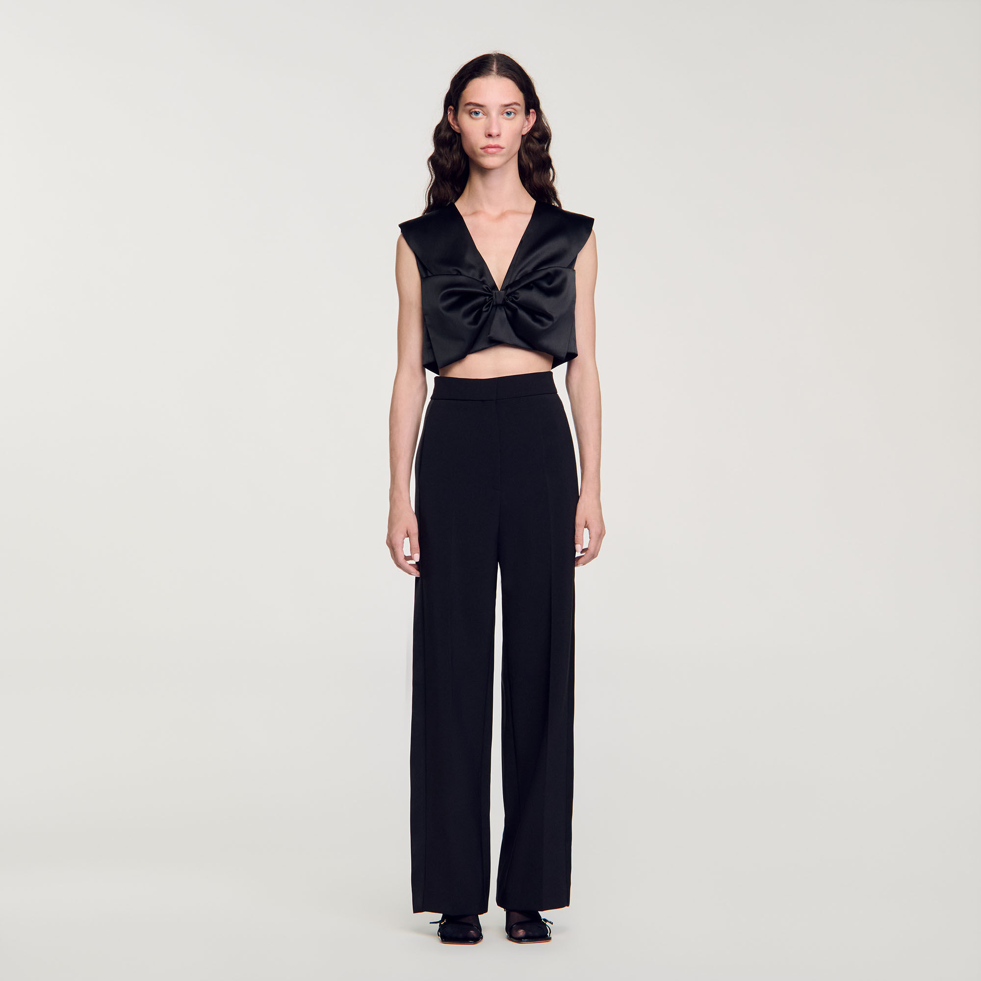 Womens black striped trousers 2025