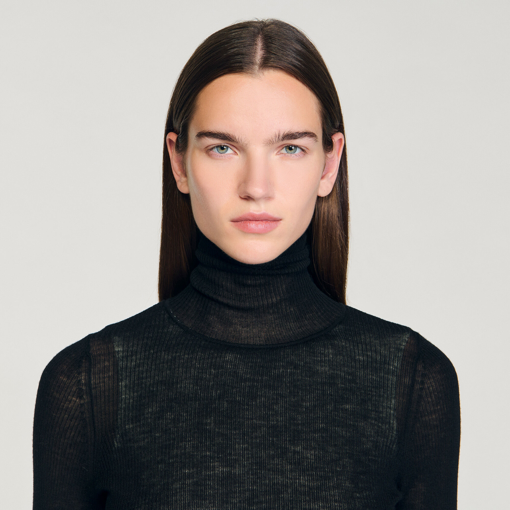 Layered turtleneck jumper