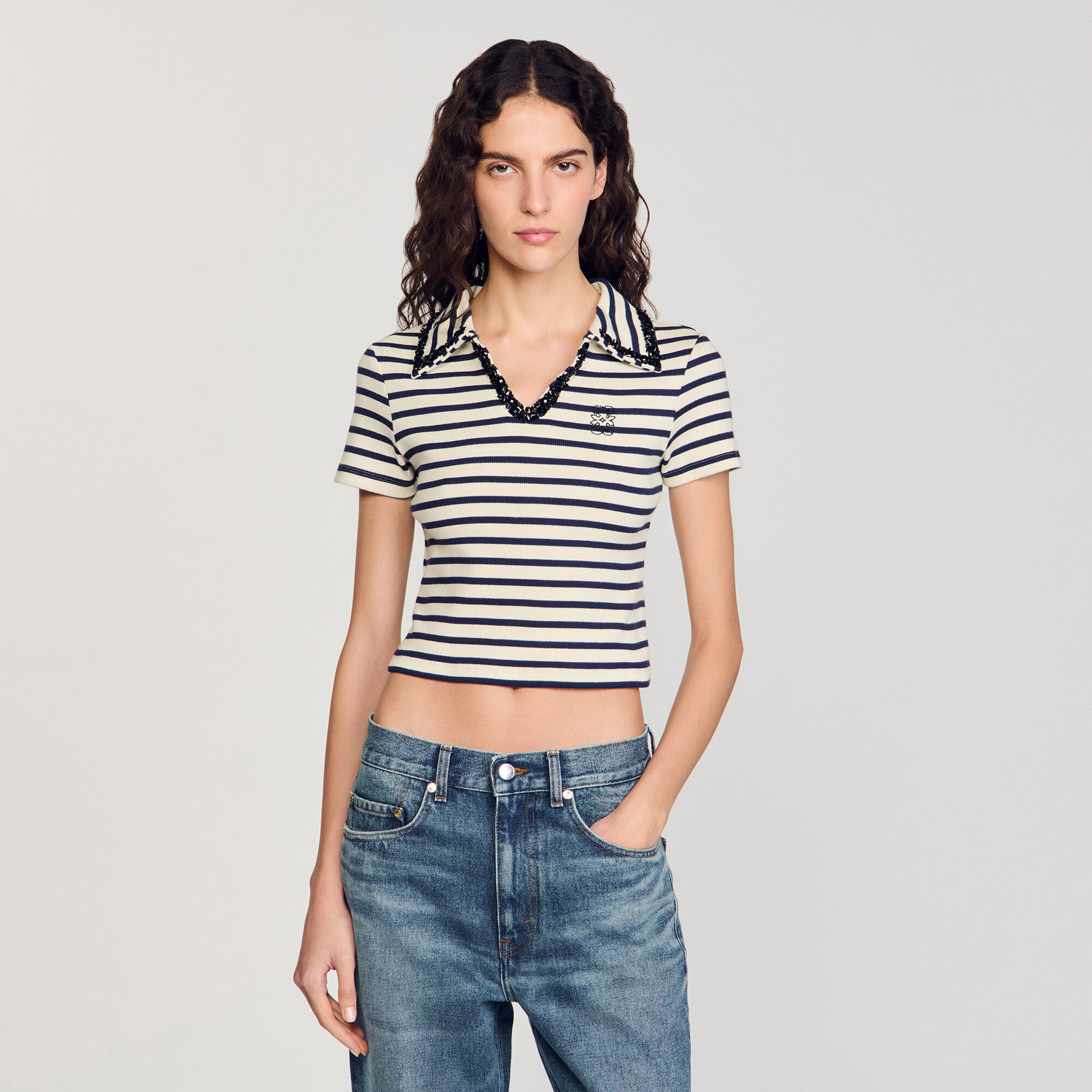 Striped polo shirt