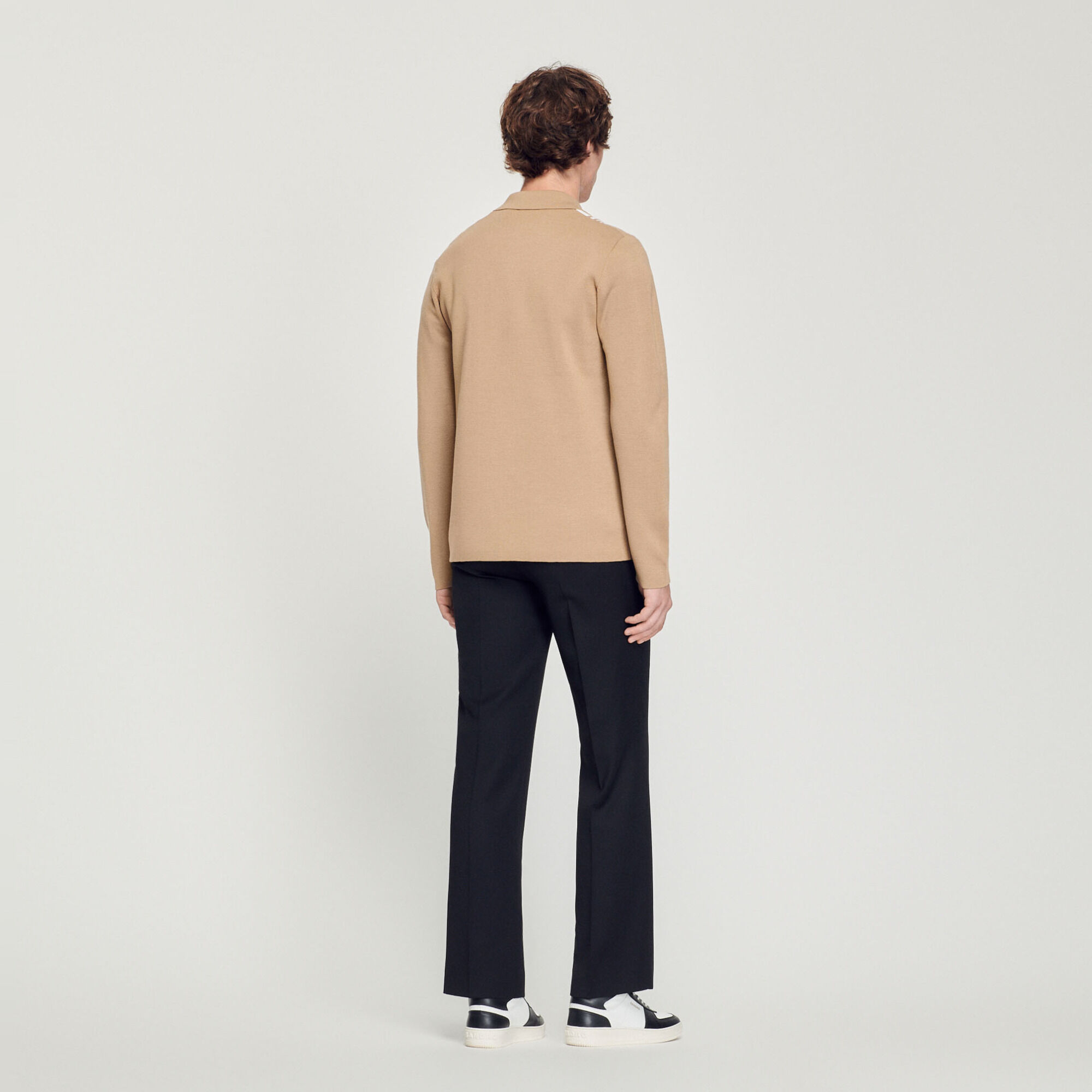 Cardigan with contrasting embroidery