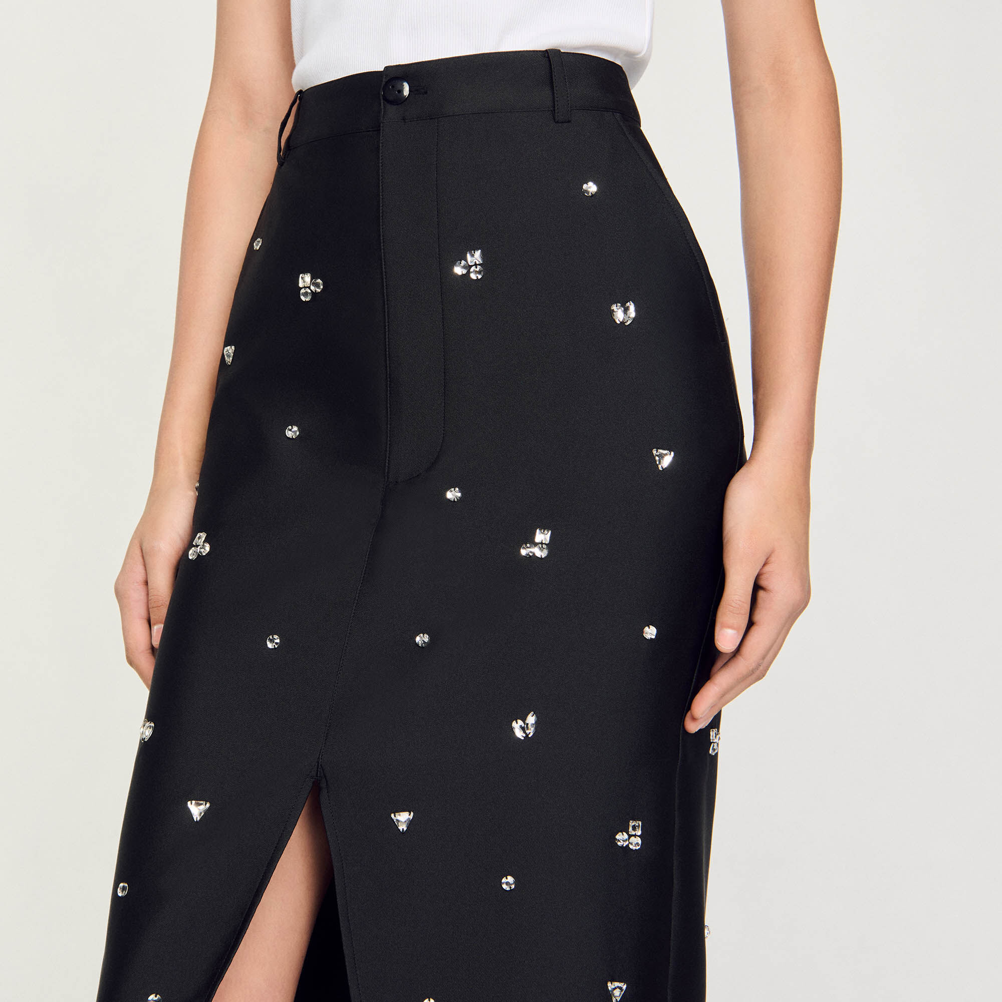 Rhinestone pencil skirt