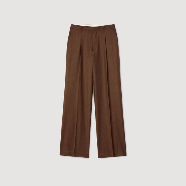 Wide-leg wool trousers