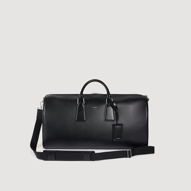 Grained leather weekend bag