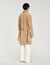 Long belted leather coat