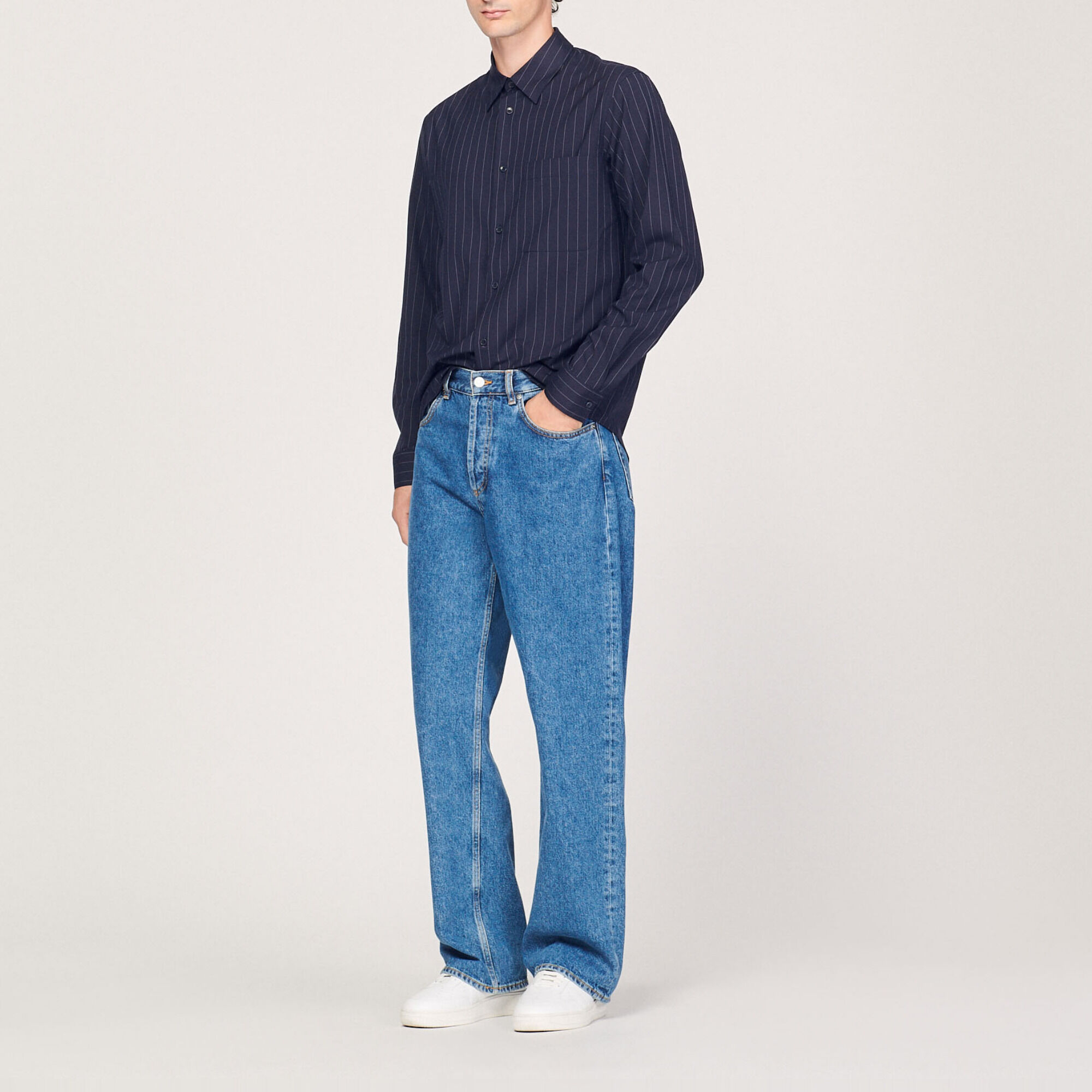 Striped flowing shirt
