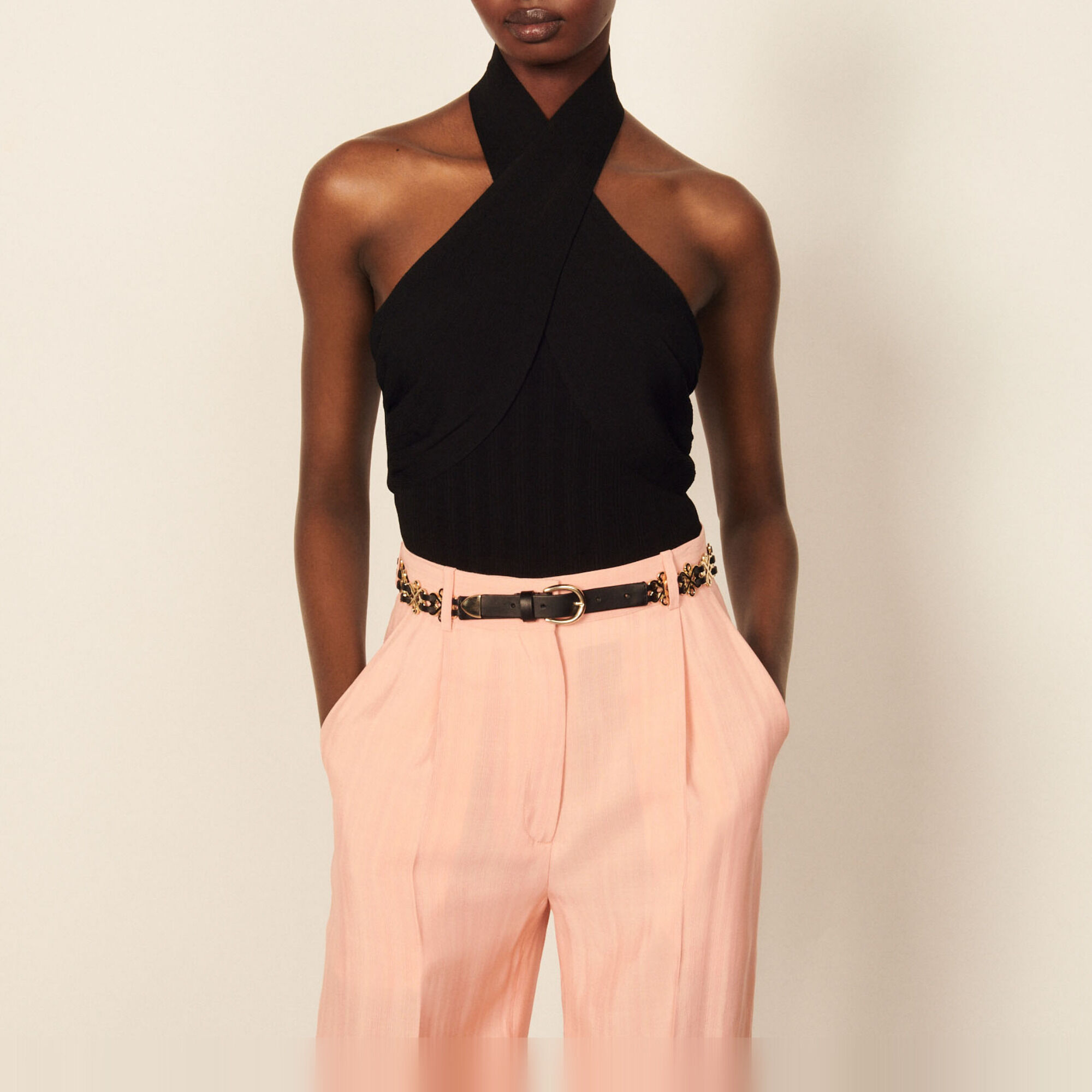 Backless crossover top