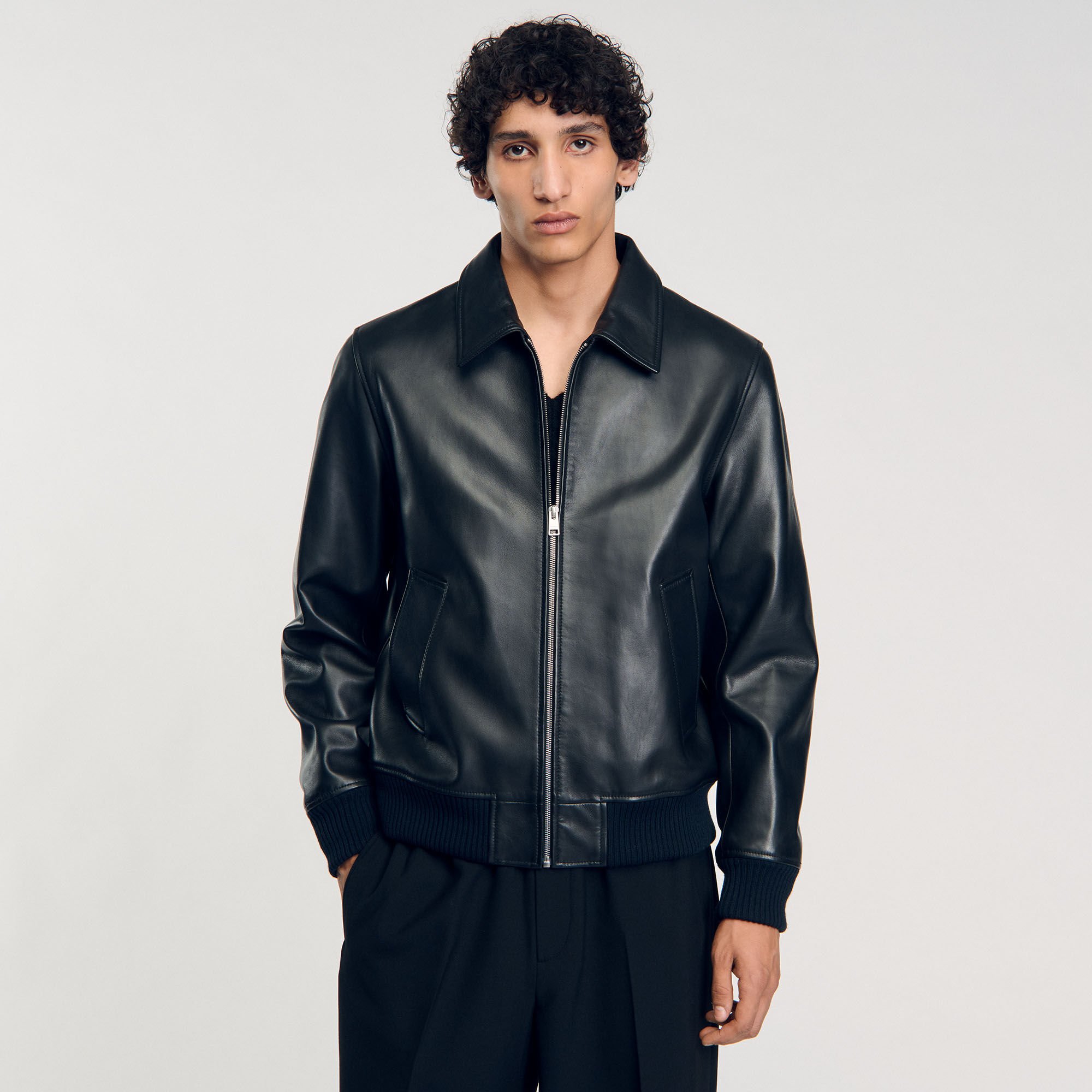 Plain leather jacket