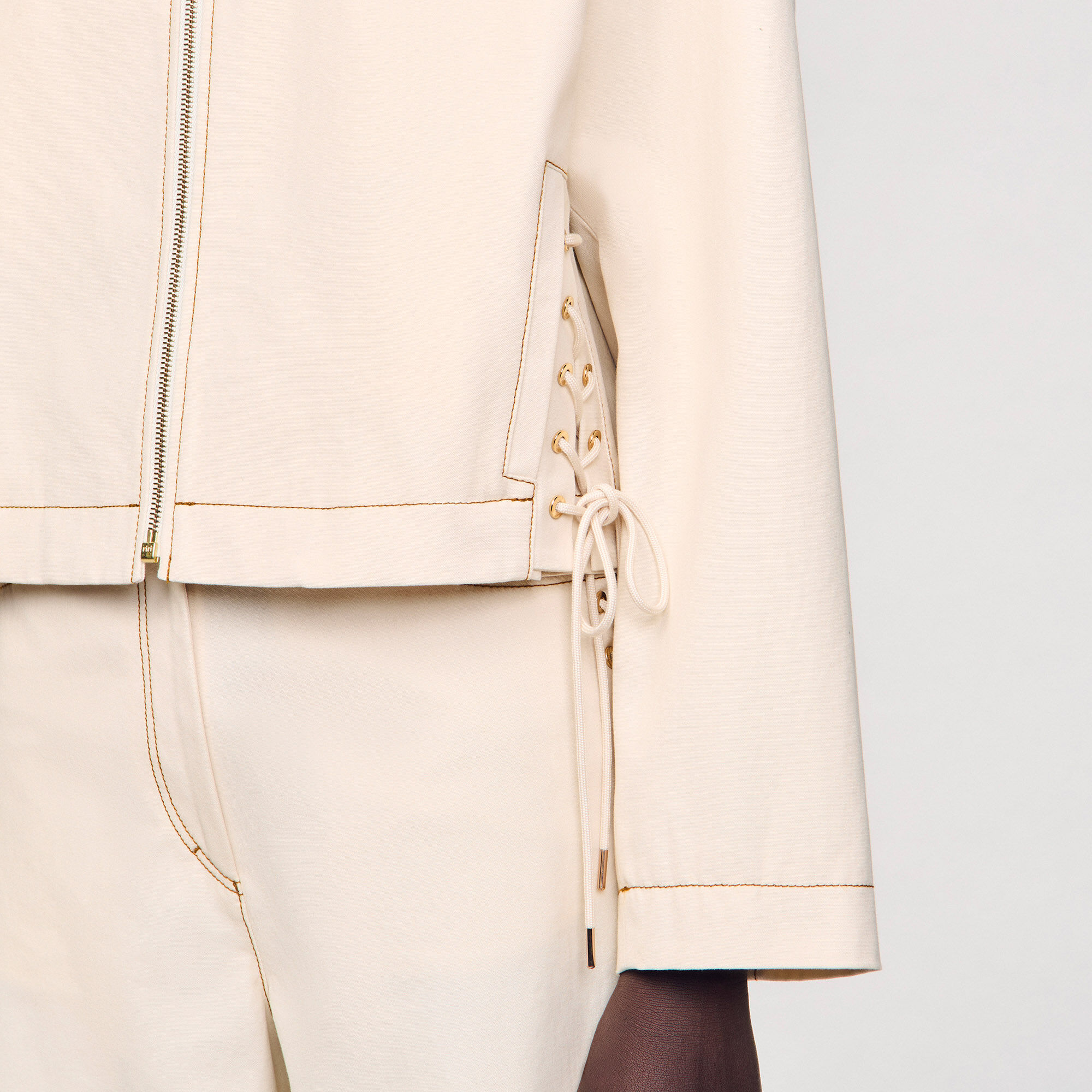 Denim lace-up jacket