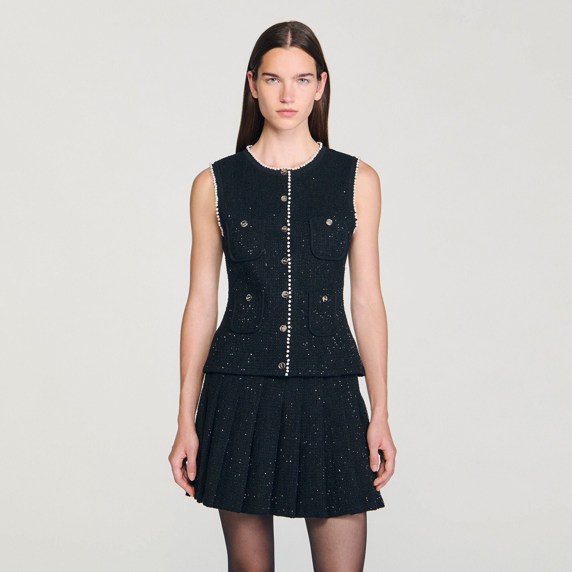 Decorative tweed waistcoat