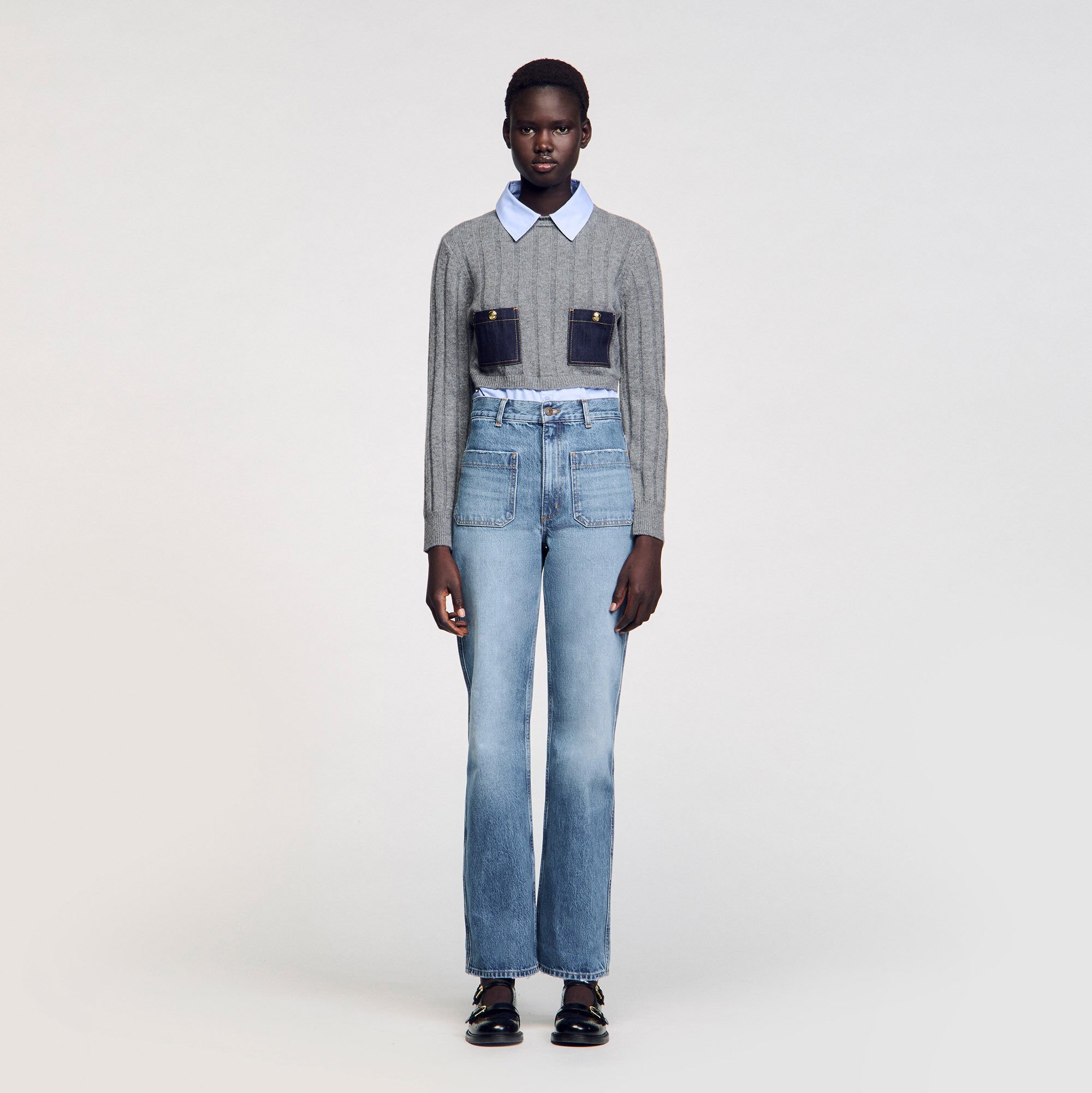 【PORTERNA】Bluny Non-Fade Wide Jeans Blue Ultra High Rise Wide Leg Denim Pants Online Shopping