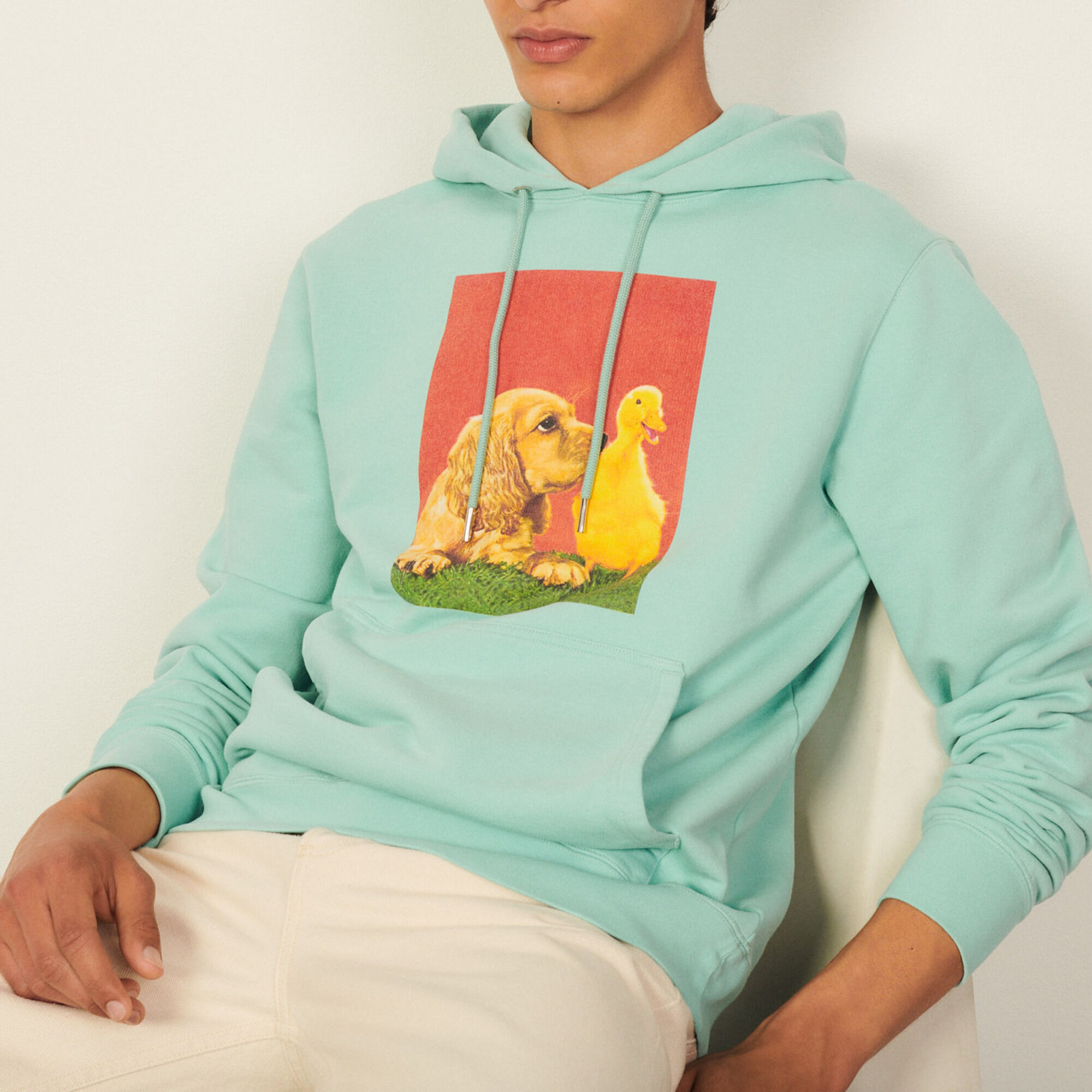 Cotton hoodie with artwork