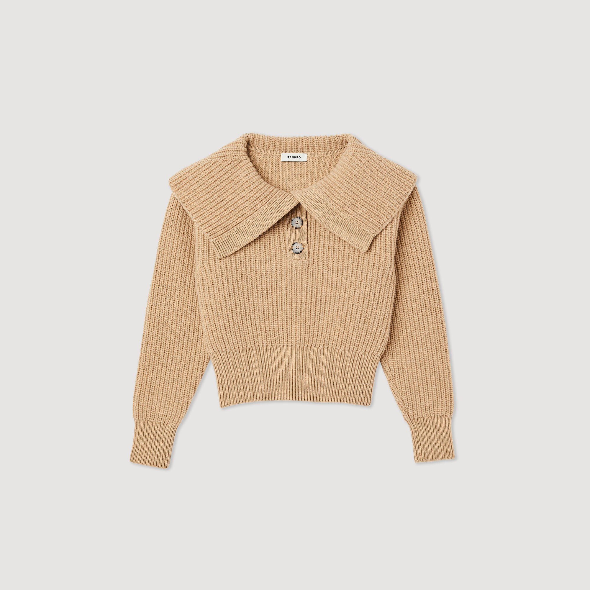 【sandro】IVORY Rio 花 アップリケ Croche Knit sandro】IVORY Rio 花 アップリケ Croche Knit
