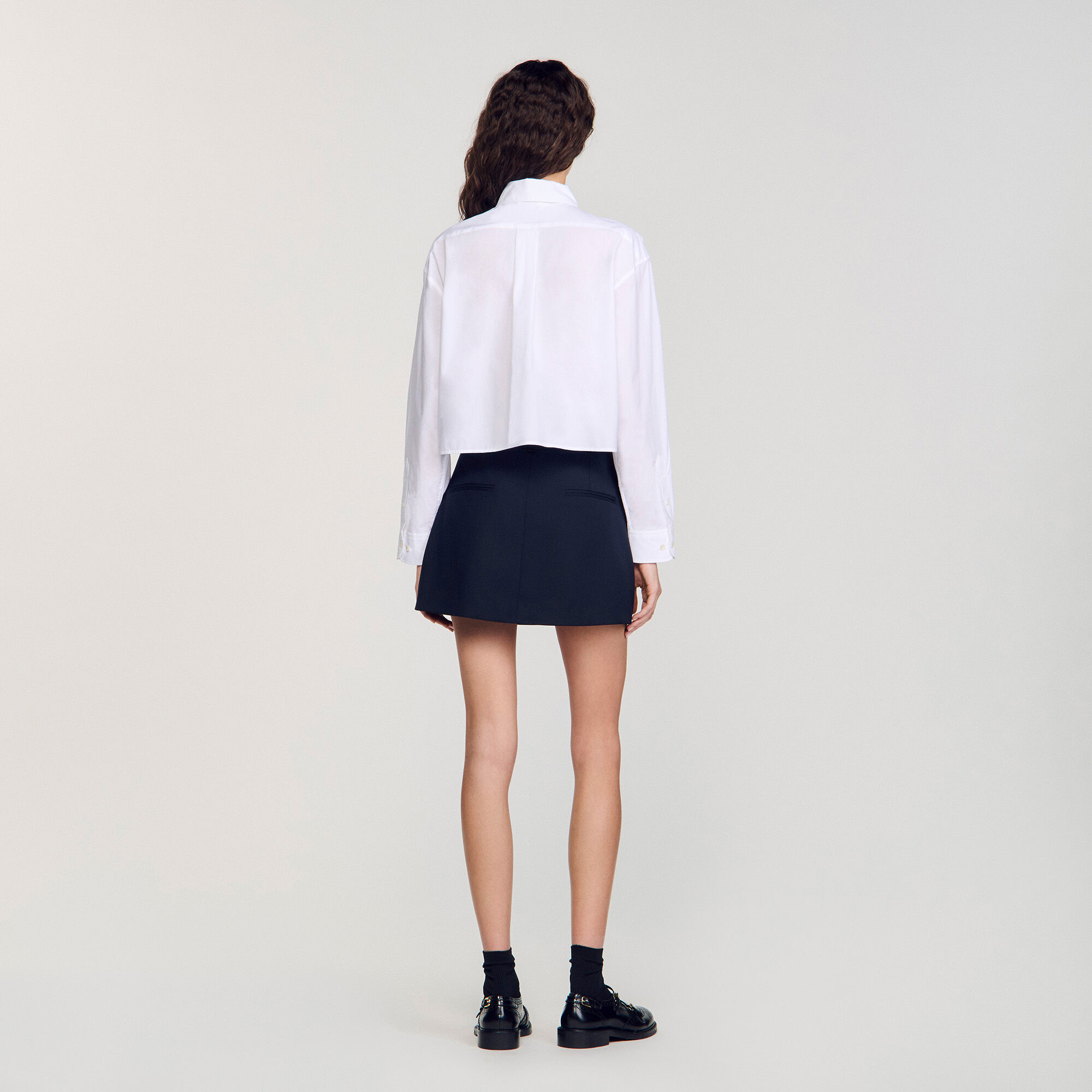 Cropped poplin shirt