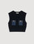 Knit and denim top