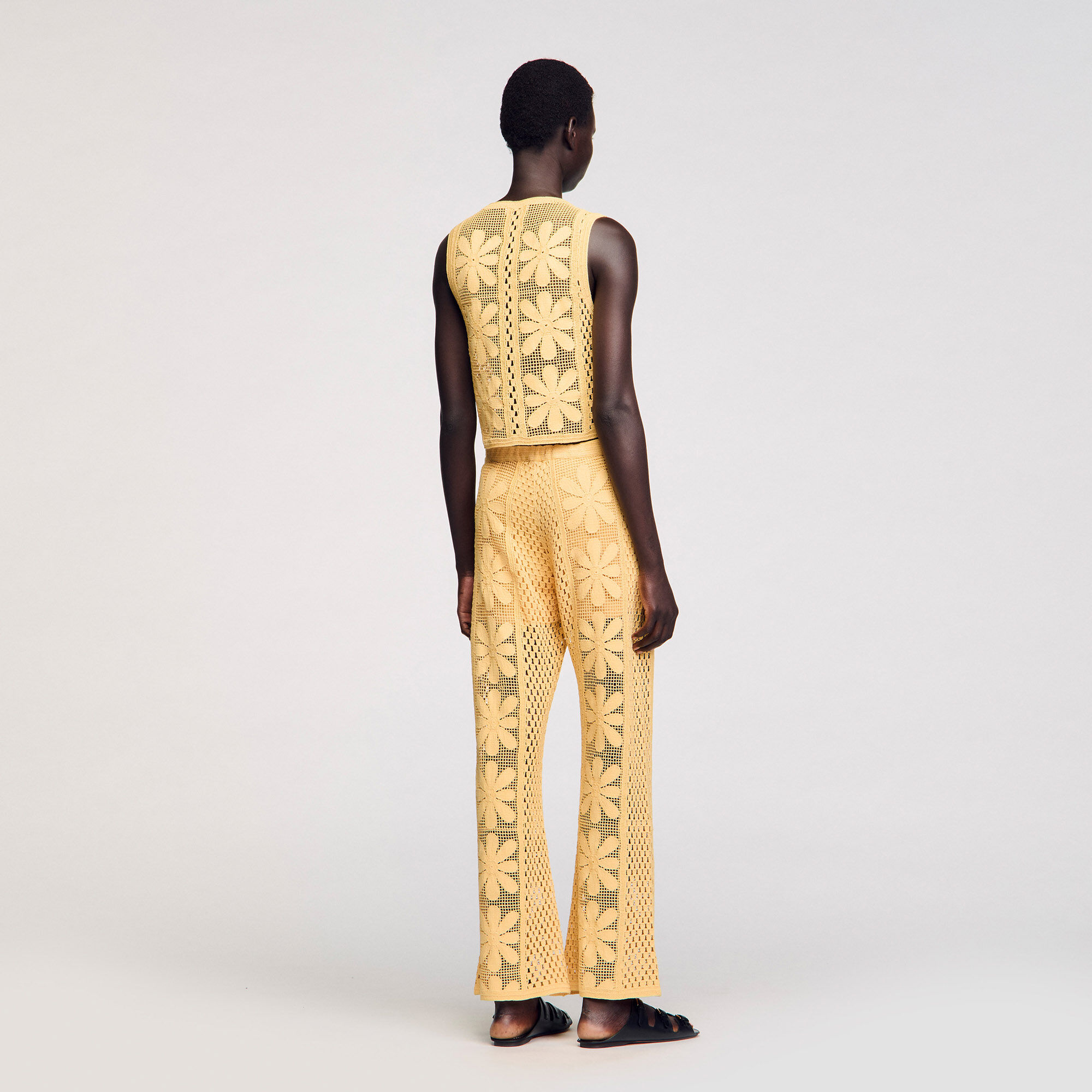 Crochet straight-leg trousers