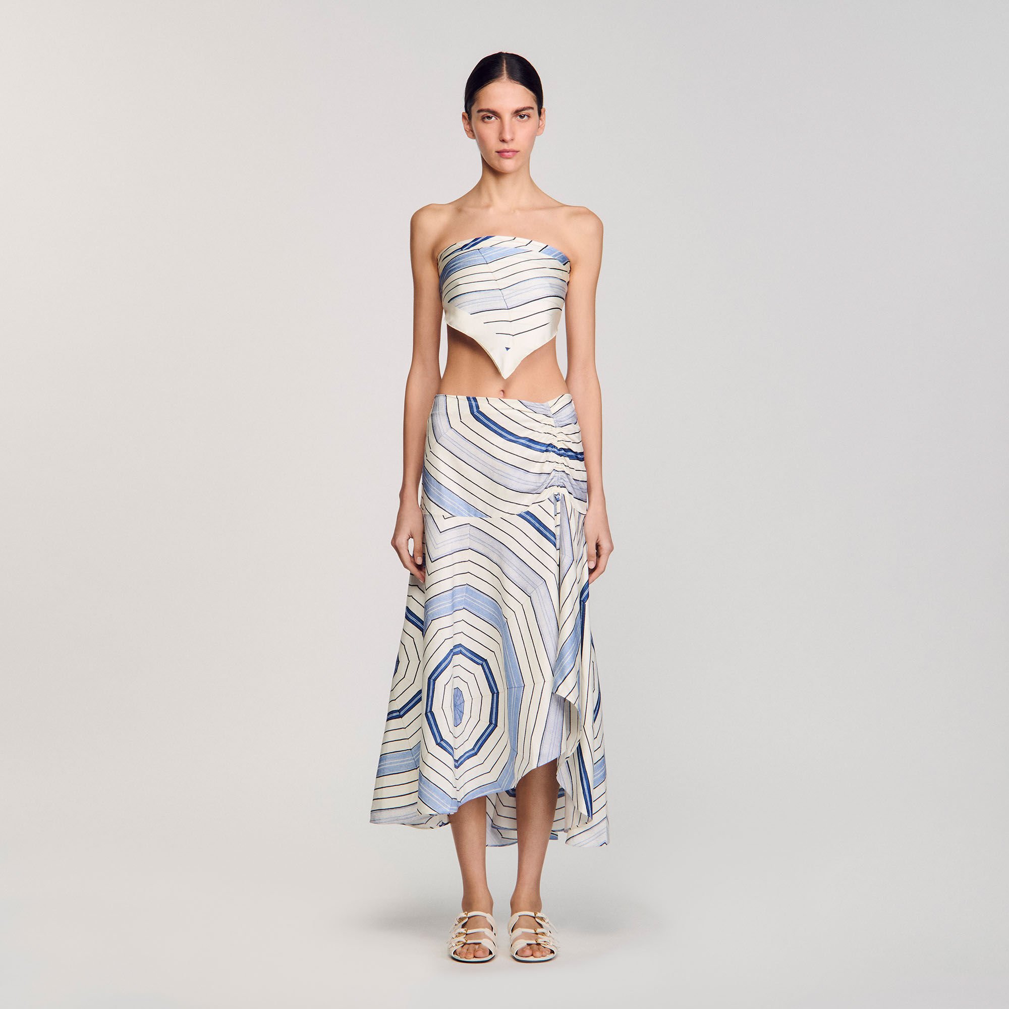 Spiral-motif maxi skirt