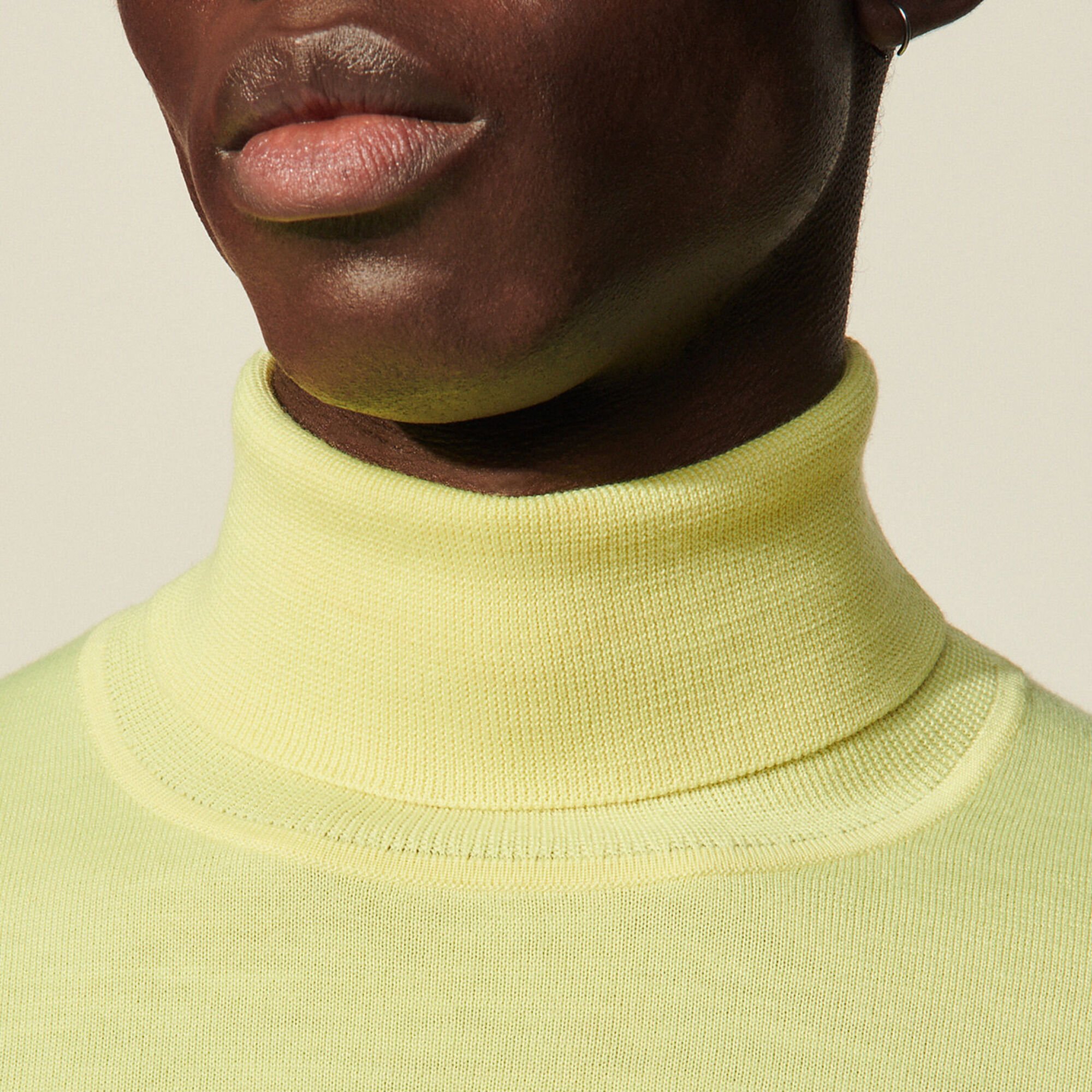 Roll neck wool sweater