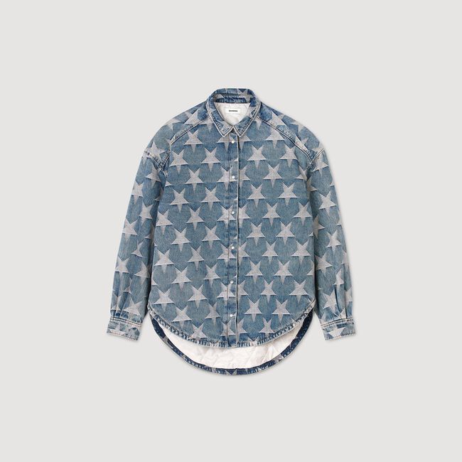 Starry denim overshirt jacket