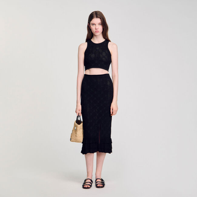 Knit midi skirt